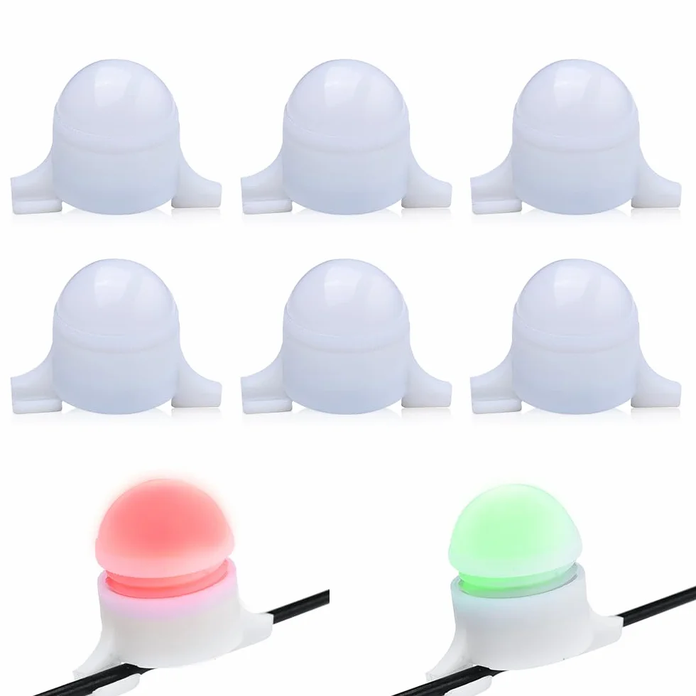 mizikuu 6PCS Détecteur De Touche Électronique De Pêche, Détecteurs de Morsure LED Alarme de Touche de la Canne à Pêche Détecteur Accessoire de Pêche pour DifféRents Types de Canne à Pêche