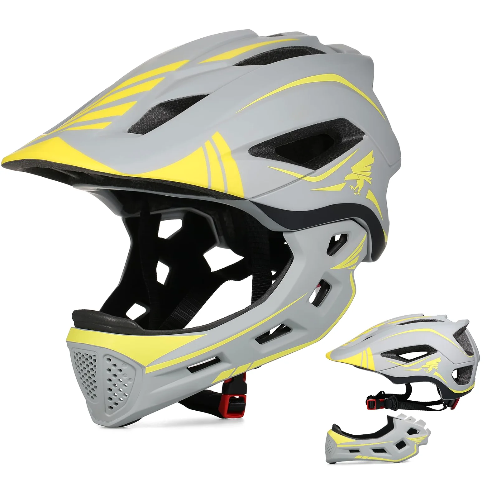 Walmeck Casque Intégral Détachable pour Enfants, équipement de Protection pour Le Sport, Le Vélo, Roller, Scooter, Coque Rigide en Polycarbonate Réglab