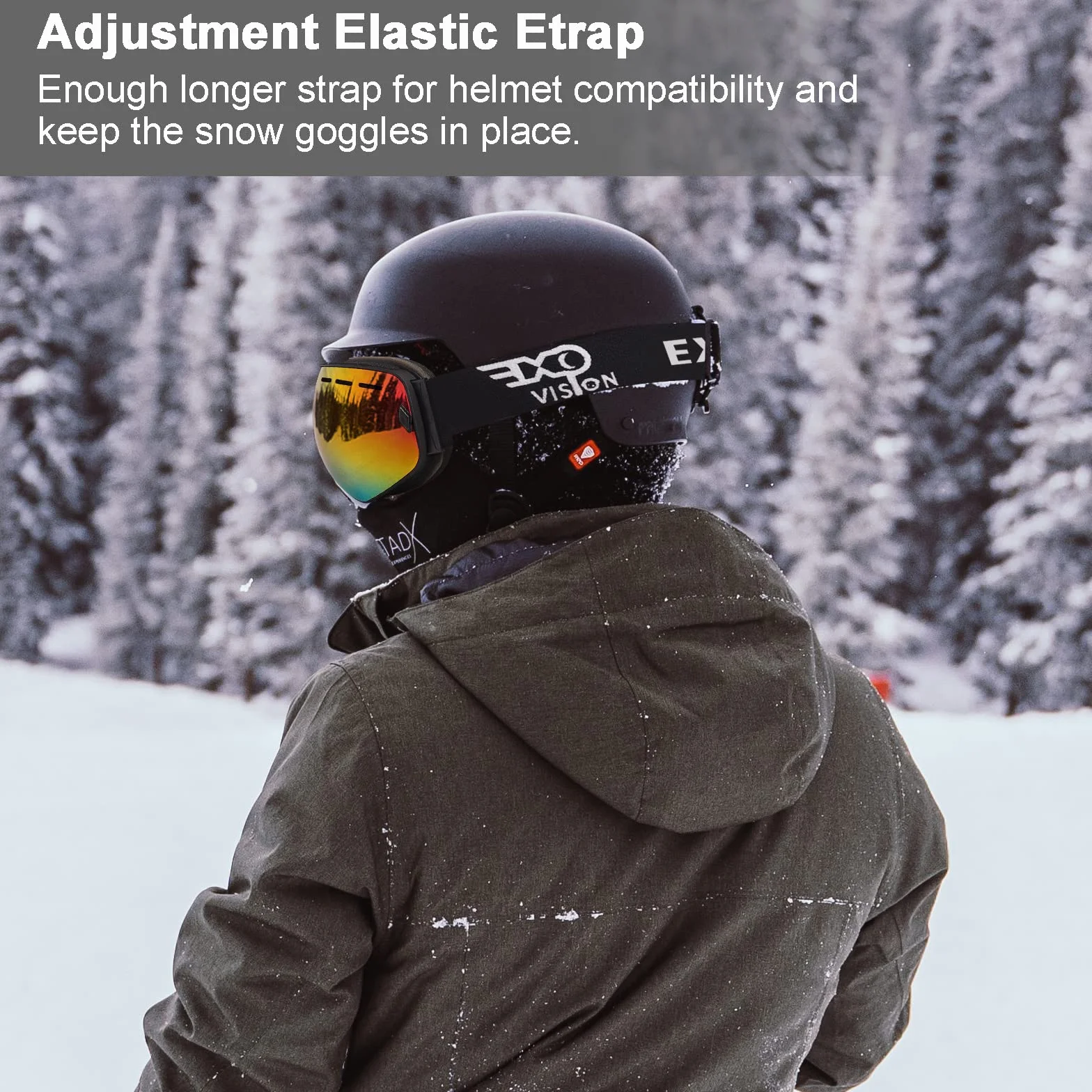 EXP VISION Lunettes de ski anti-buée OTG Verres sphériques amovibles