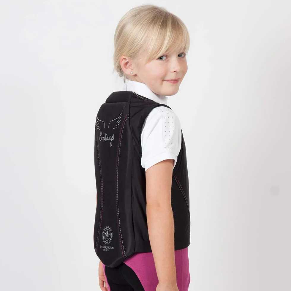 PFIFF 102842 Protection dorsale pour enfant Motif ange gardien Noir/bleu Taille XL