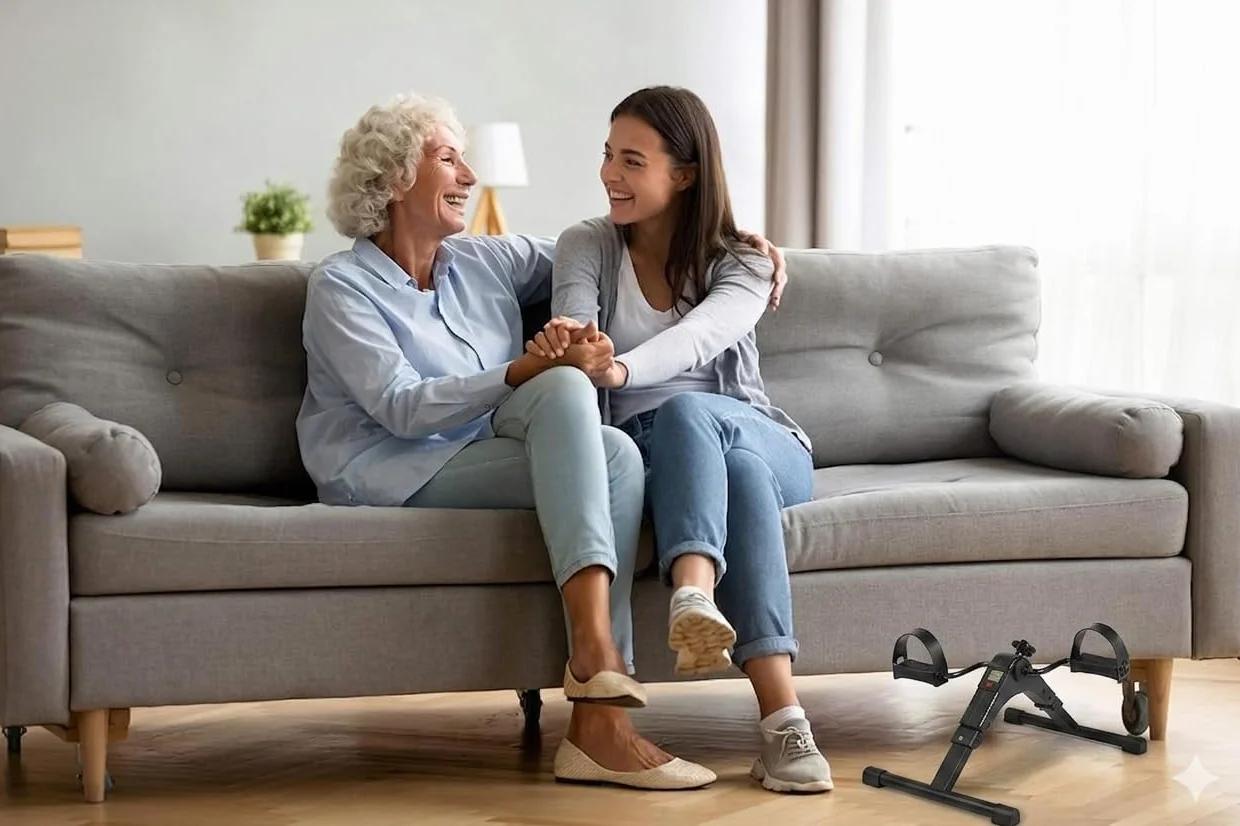 Mini Vélo Statique Pliable, Pédaleur pour Exercice à Domicile
