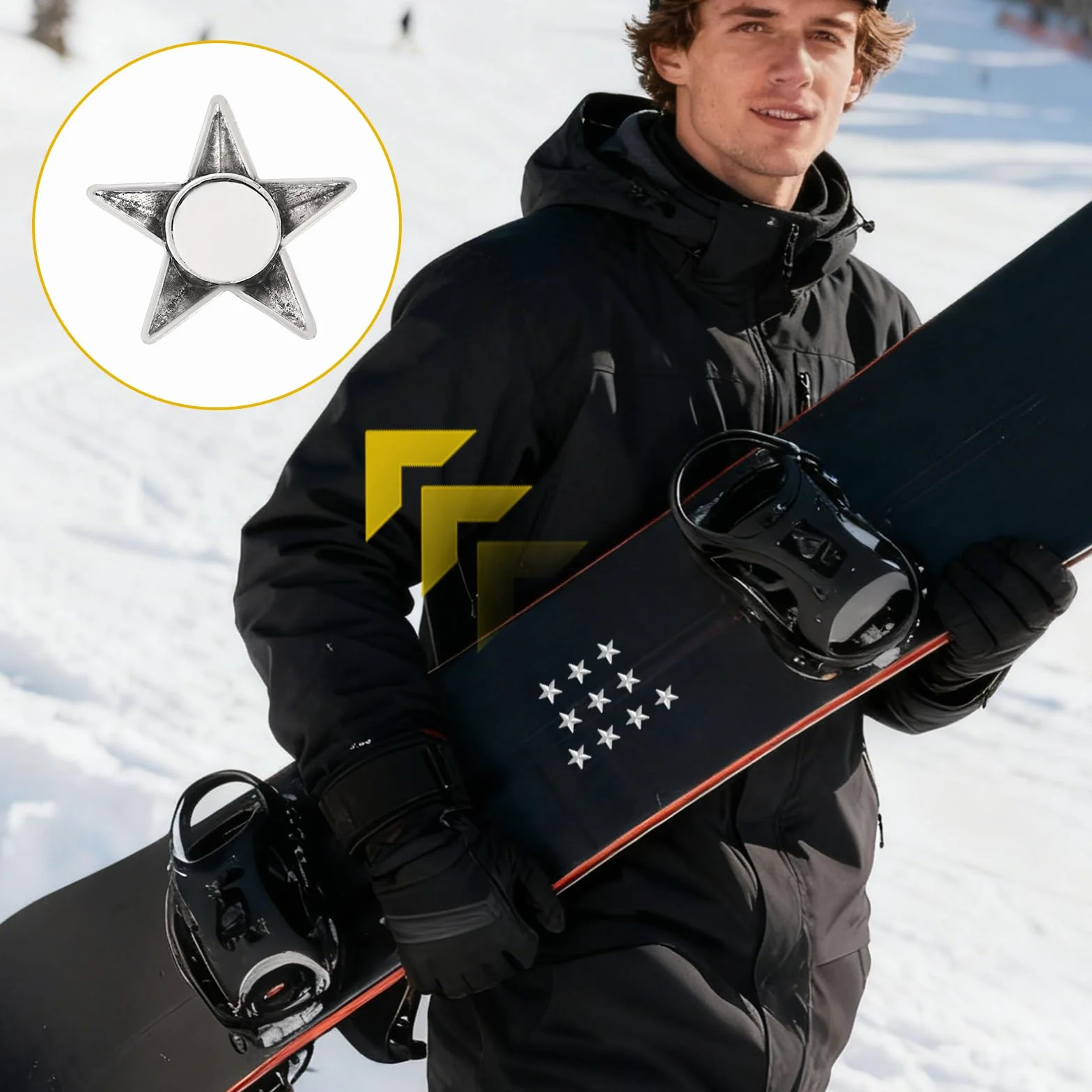 Penitue Pads de Snowboard Antidérapants en Fer, Pad Antidérapant Auto-Adhésif pour Meilleure Adhérence (10 Pièces)