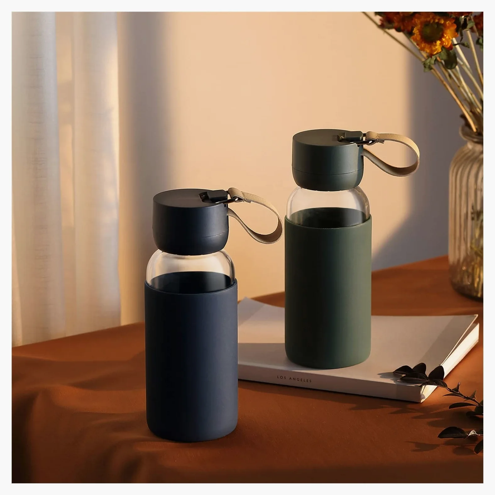 Jolies Bouteilles en Verre colorées, Tasses à café, gourdes en Cristal, Bouteilles à thé