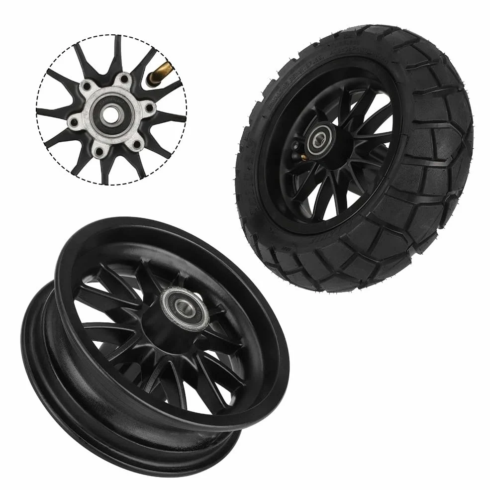 Ensemble de moyeux de roue avant et arrière de rechange pour Kukirin G2 Pro DB avec pneus à vide sans chambre à air 9 x 3 05 5 pour améliorer la maniabilité et la sécurité de la trottinette (roues +