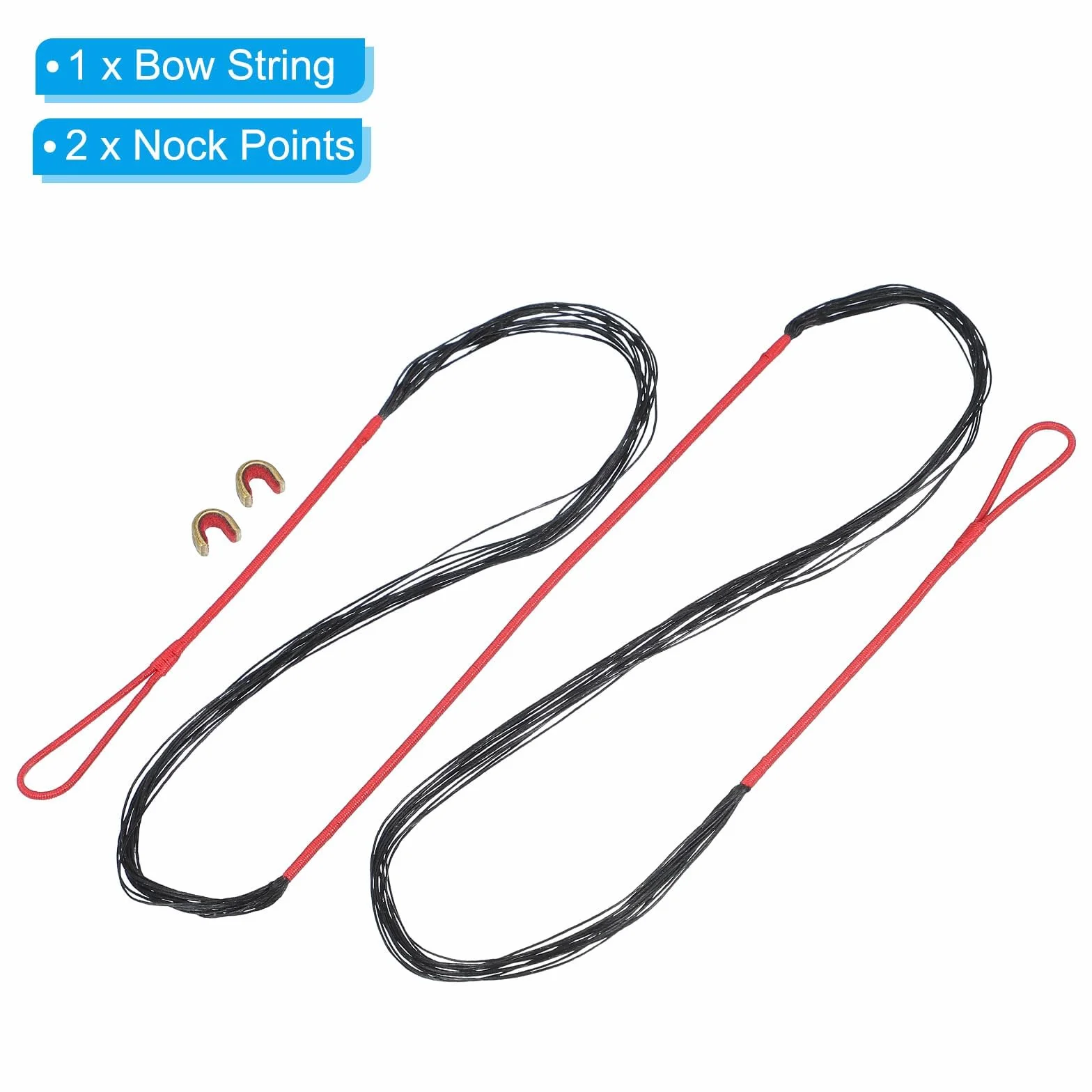 PATIKIL Corde d'arc Traditionnelle 12 brins pour Arc Recurve AMO 48", Rouge-Noir