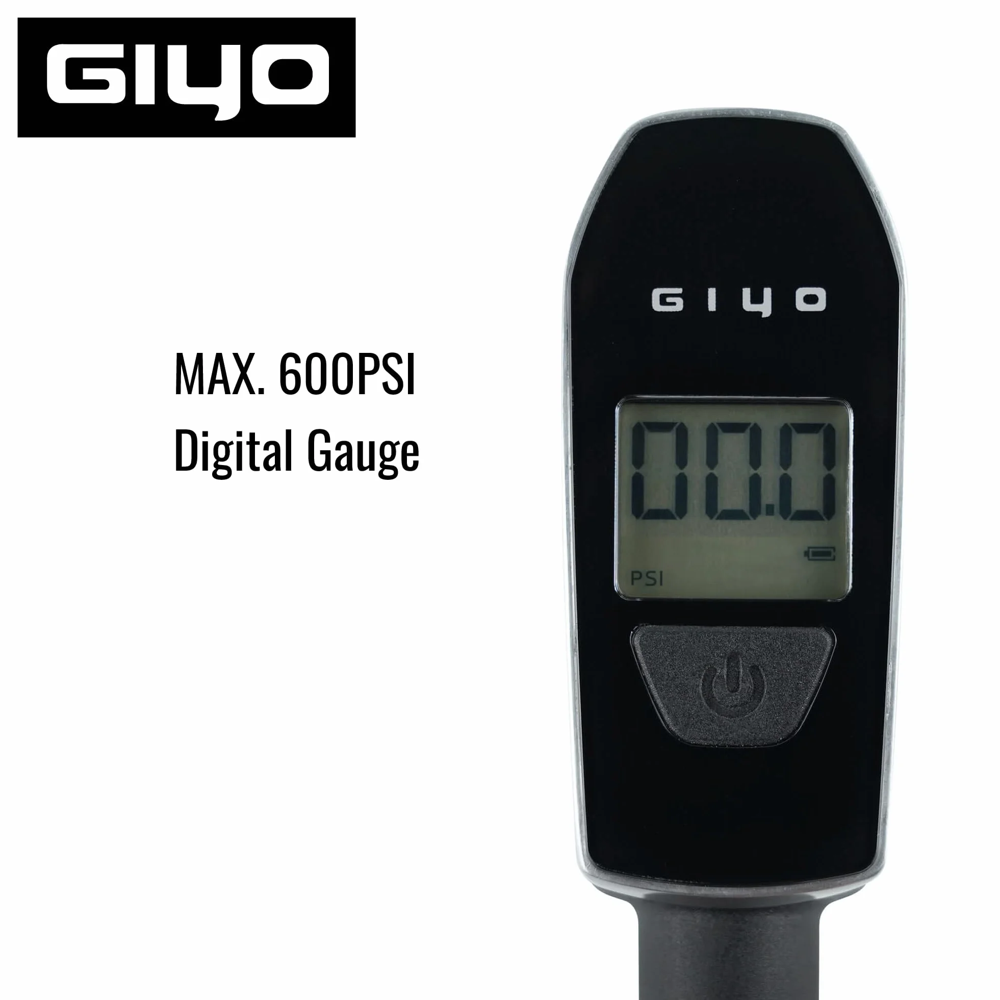 GIYO Pompe à choc 600 PSI – Assistance turbo, purgeur d'air micro, barillet aluminium, poignée confortable, tuyau tressé pour fourche
