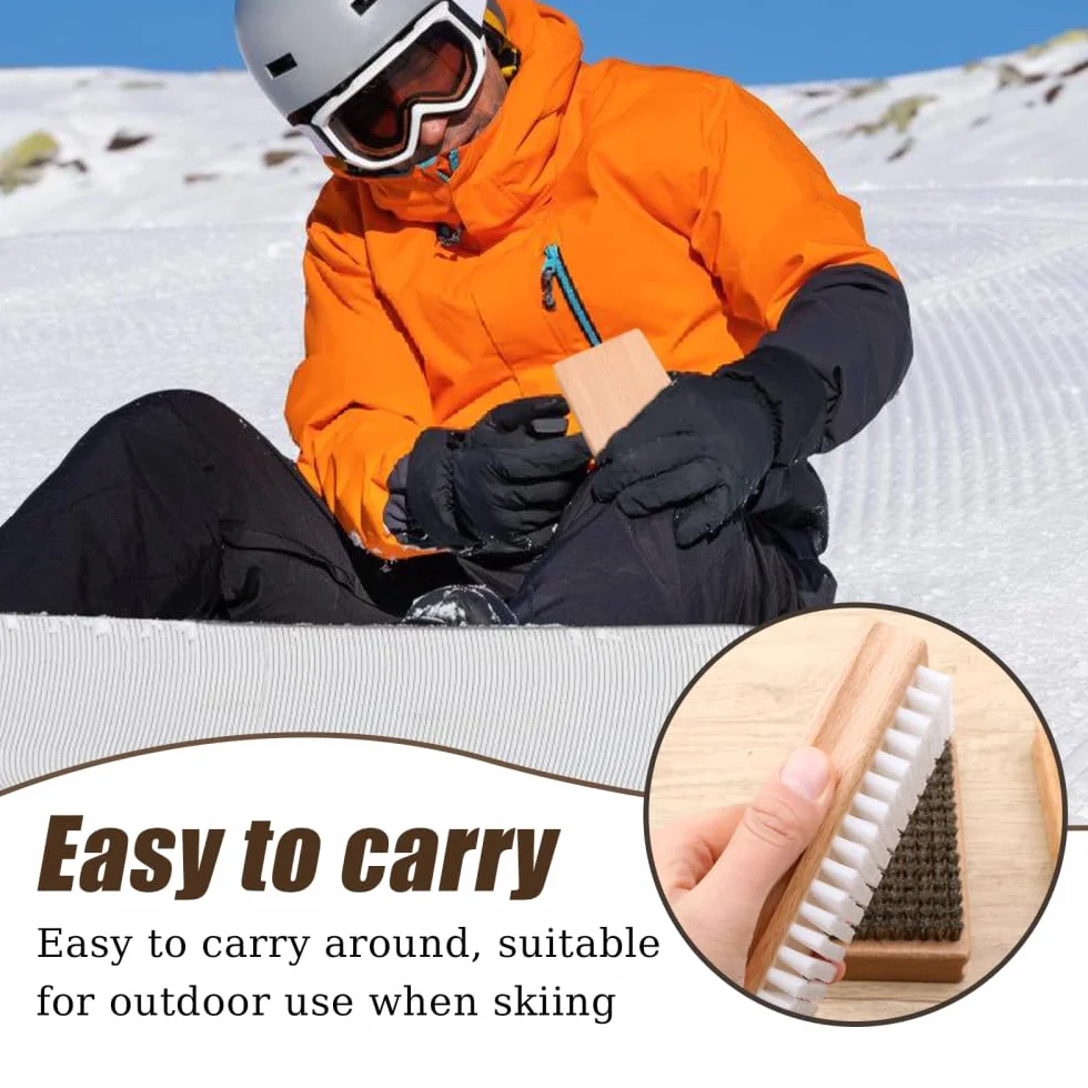 Kit Brosses Ski Snowboard Nylon Laiton CRIN Cheval Nettoyage Polissage Fartage