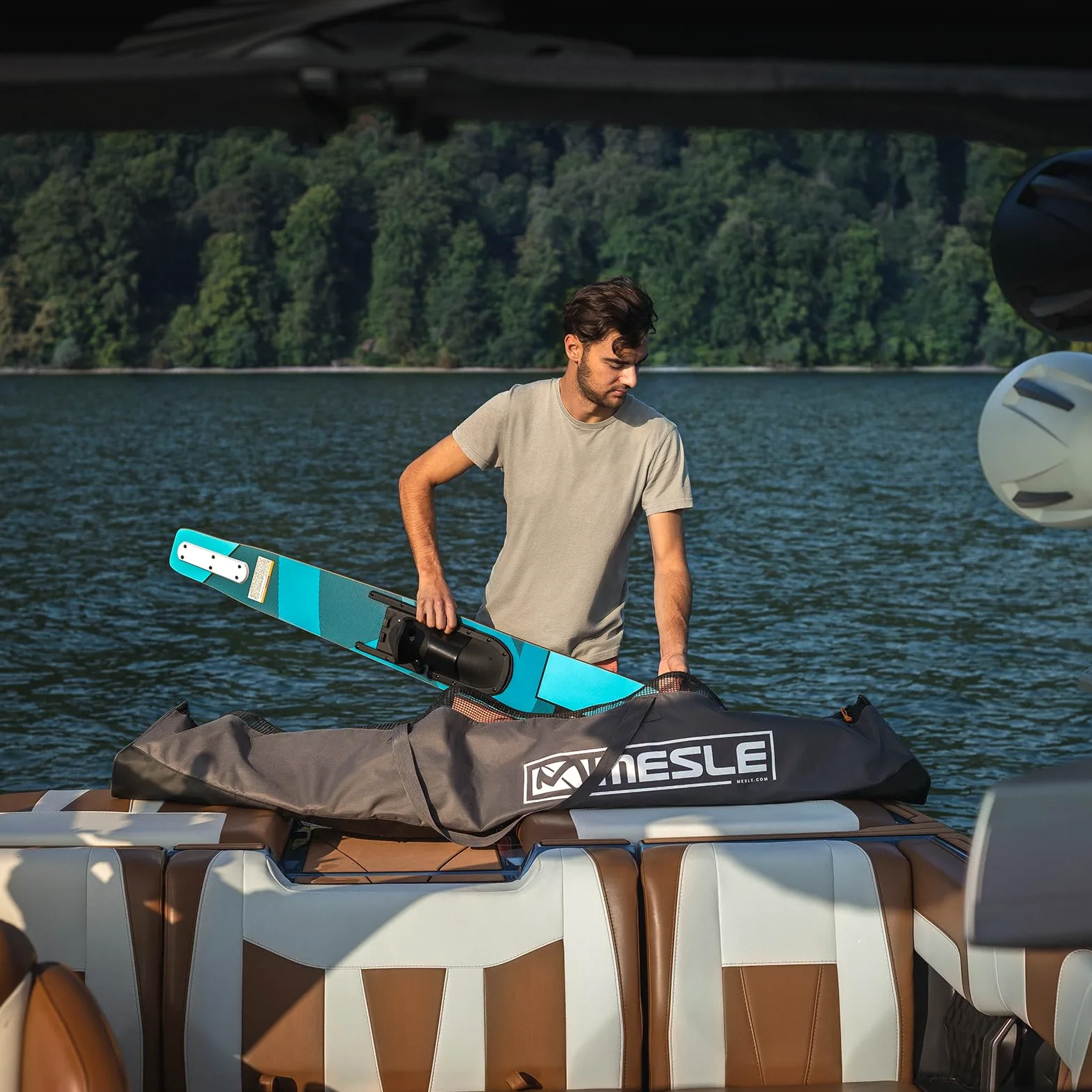 Mesle Sac De Ski Nautique Motion, Skis Combo, Slalom Jusqu'à 175 cm, Noir-Gris