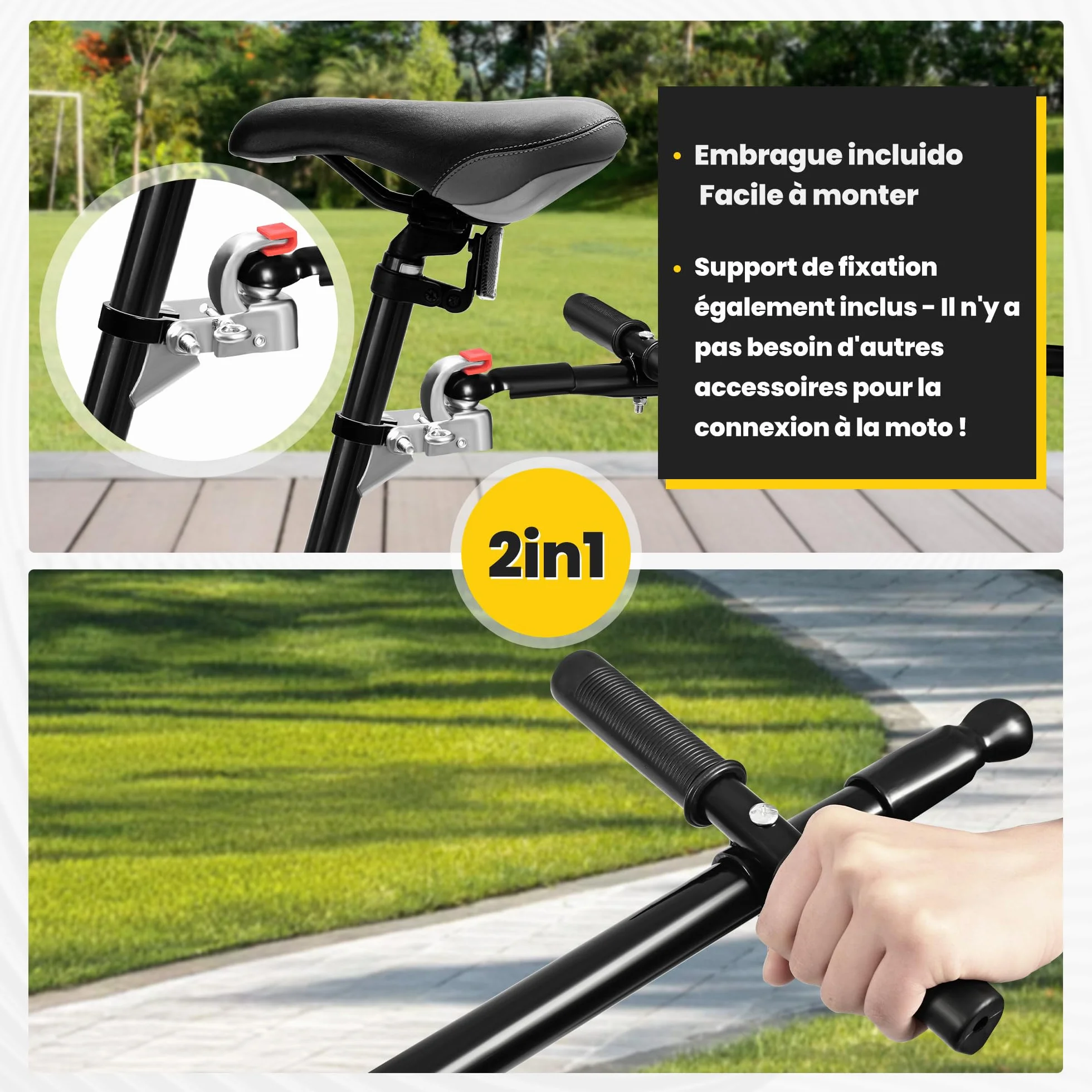 SAMAX Remorque de Vélo Chariot de Transport Haute Traction avec Poignée et Bâche