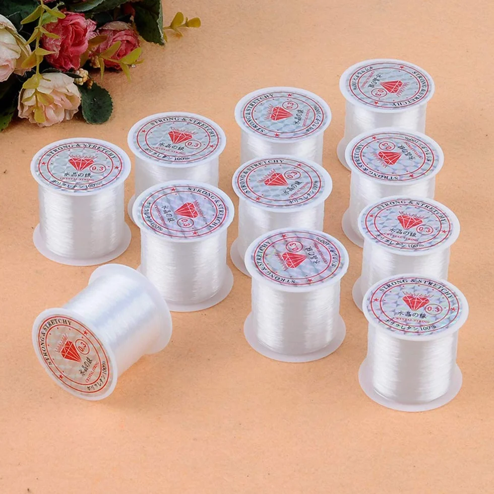 Perles Fil Nylon Clair Ligne De Pêche Bobine 34Lbs 0.4mm