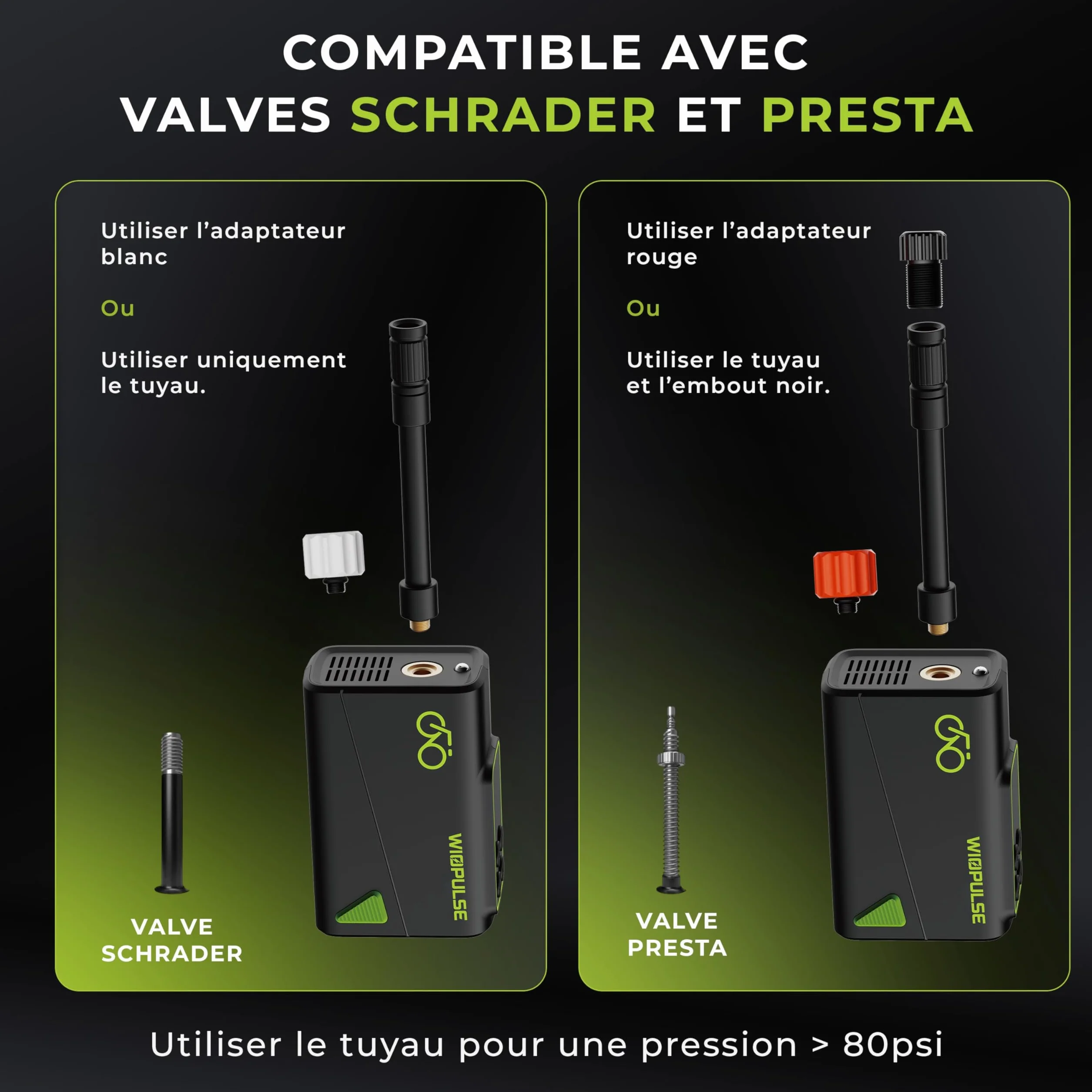 Mini Pompe Vélo Électrique 150 PSI Compresseur Portable LCD Arrêt Auto LED Presta Schrader