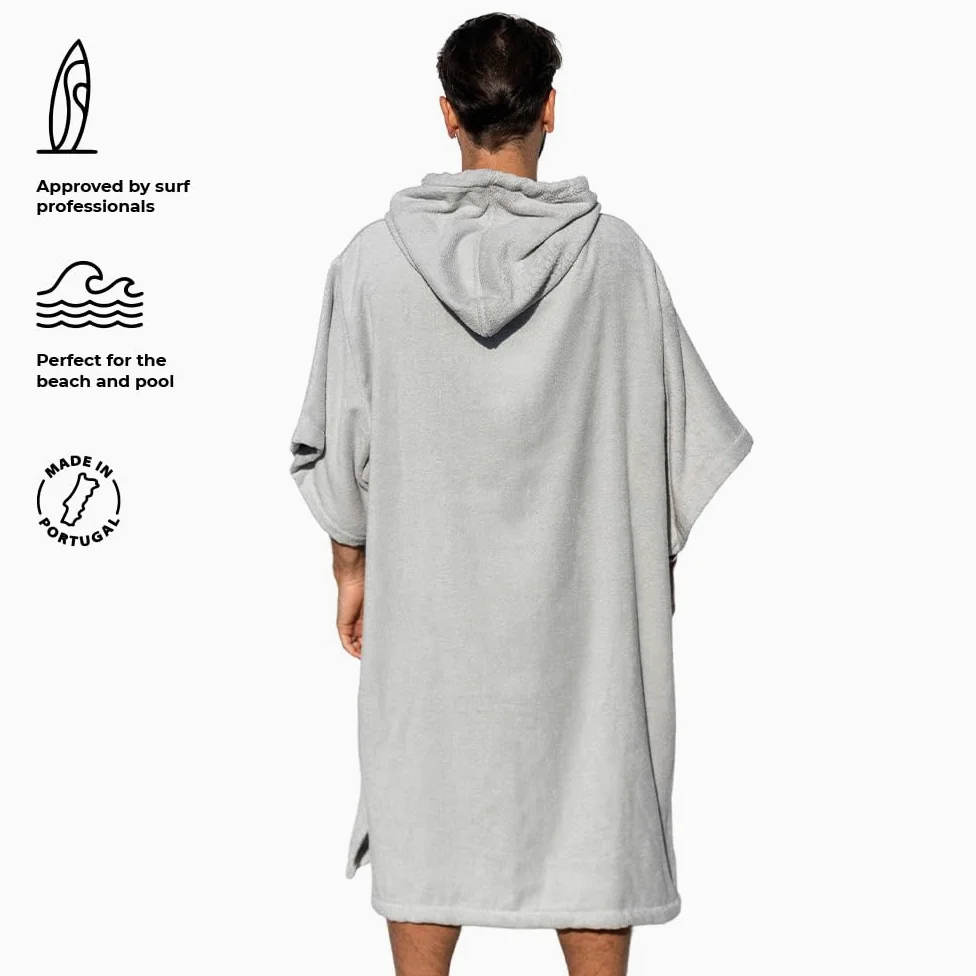 Surf Poncho - Peignoir de Serviette Polyvalent avec Manches, Capuche et Poche Avant – Coton Premium, Idéal pour Le Surf, La Natation et Les Sports de Plein Air - Unisexe, Taille Unique