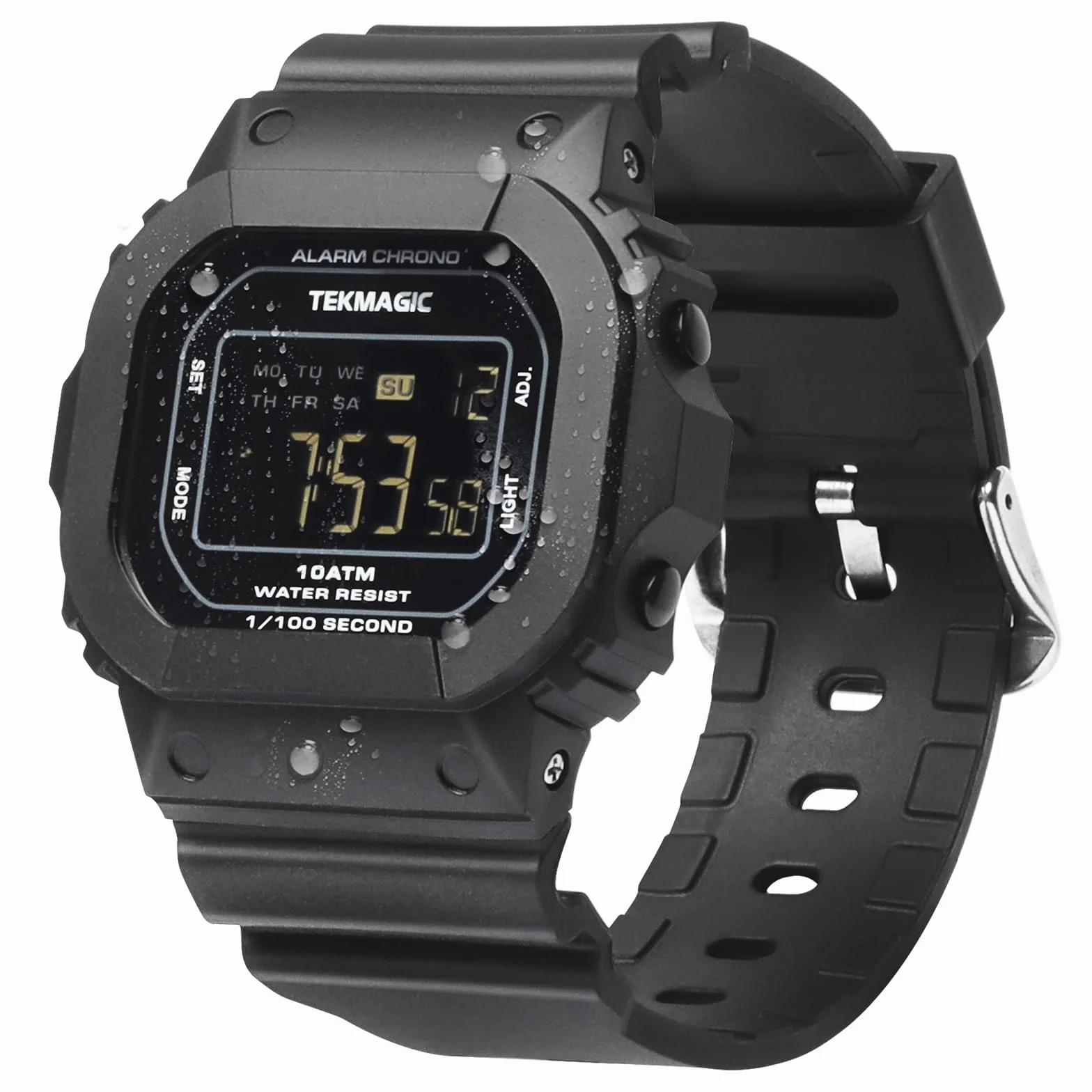 Montre Sport Résistant à l'Eau 10 ATM pour Natation Plongée avec Chronomètre et Calendrier