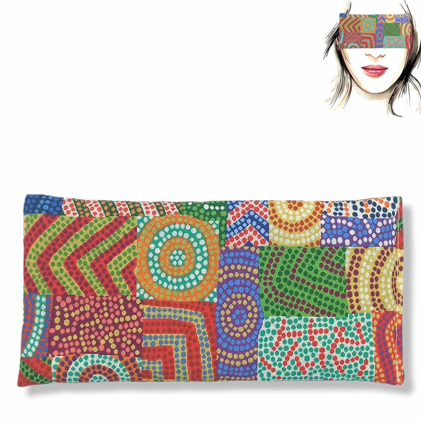 Coussin de Yoga pour Les Yeux Barcelona Graines de Lavande et de Riz Méditation Relaxation