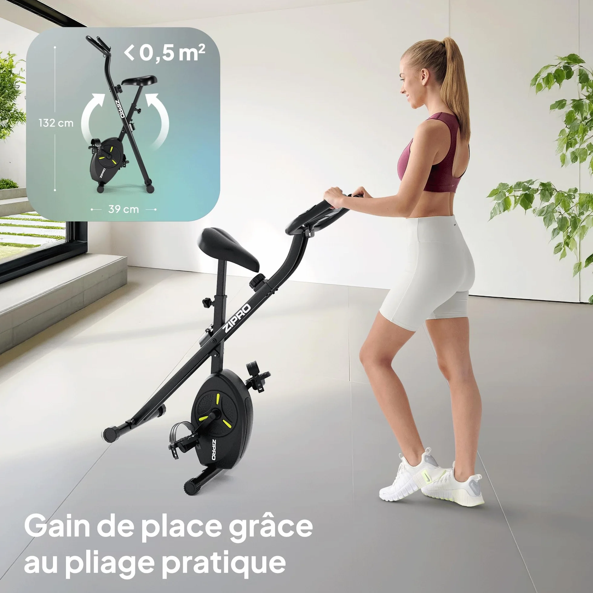 ZIPRO Eclipse X Velo d'Appartement Pliable Elliptique Cardio Training Connecté Magnétique Silencieux