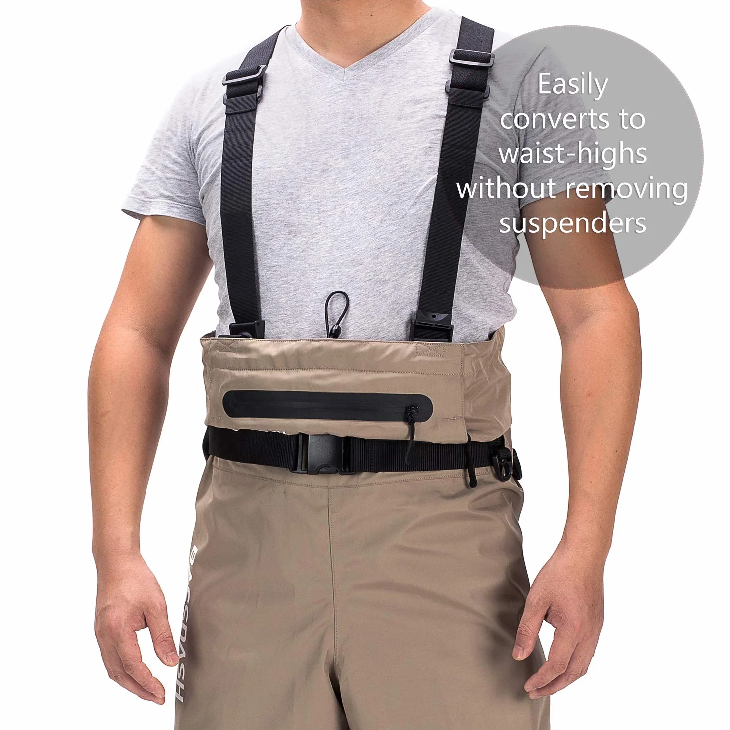 Bassdash Waders Respirants Convertibles Poitrine/Taille Pêche Chasse Hommes