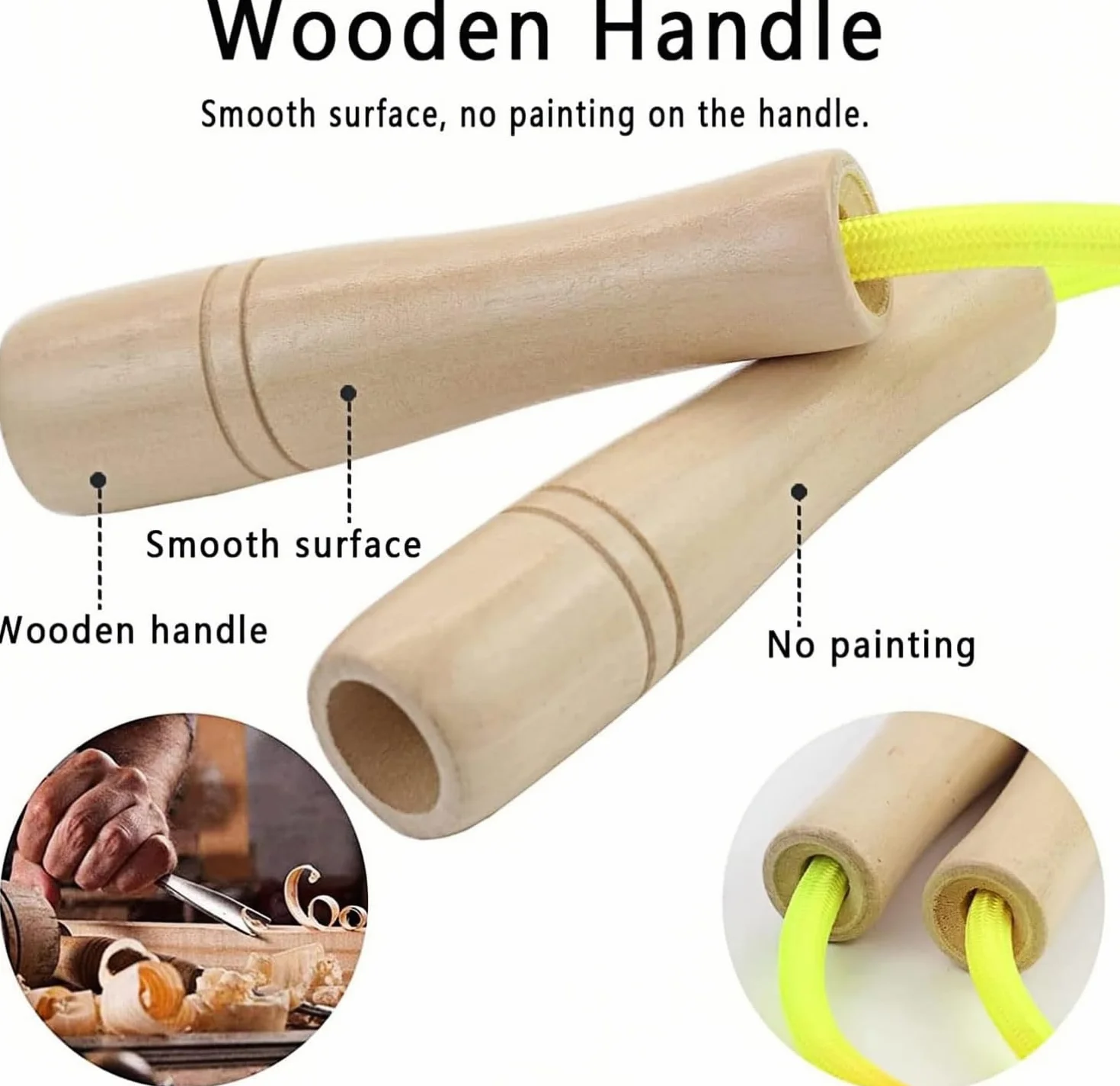 Corde à Sauter Arc-en-ciel Réglable avec Poignée en Bois pour Enfants 2.5M