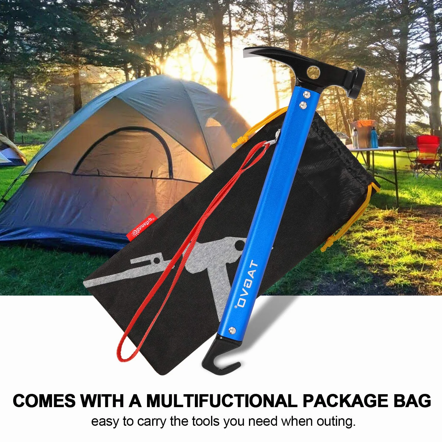 TAGVO Marteau de Camping en Aluminium Multifonctionnel pour Tente