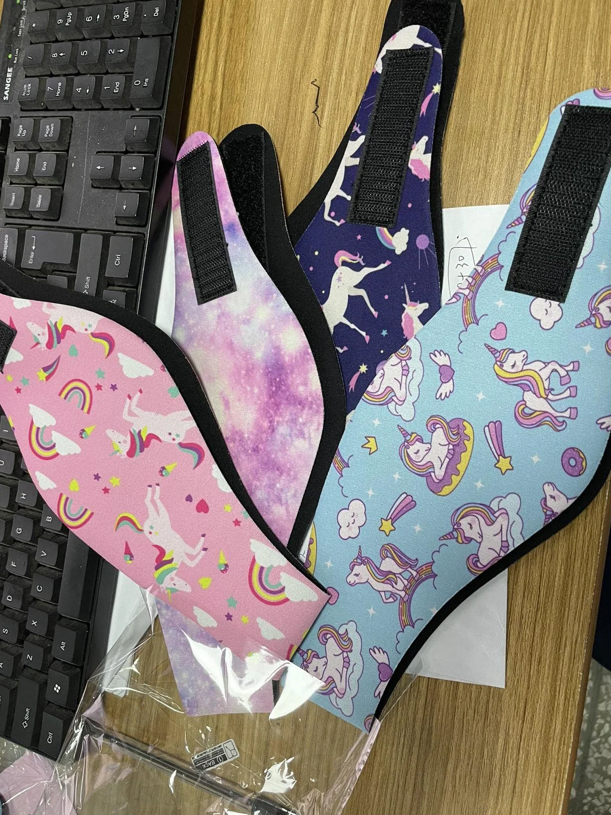 Lot de 4 bandeaux de natation en néoprène pour adultes