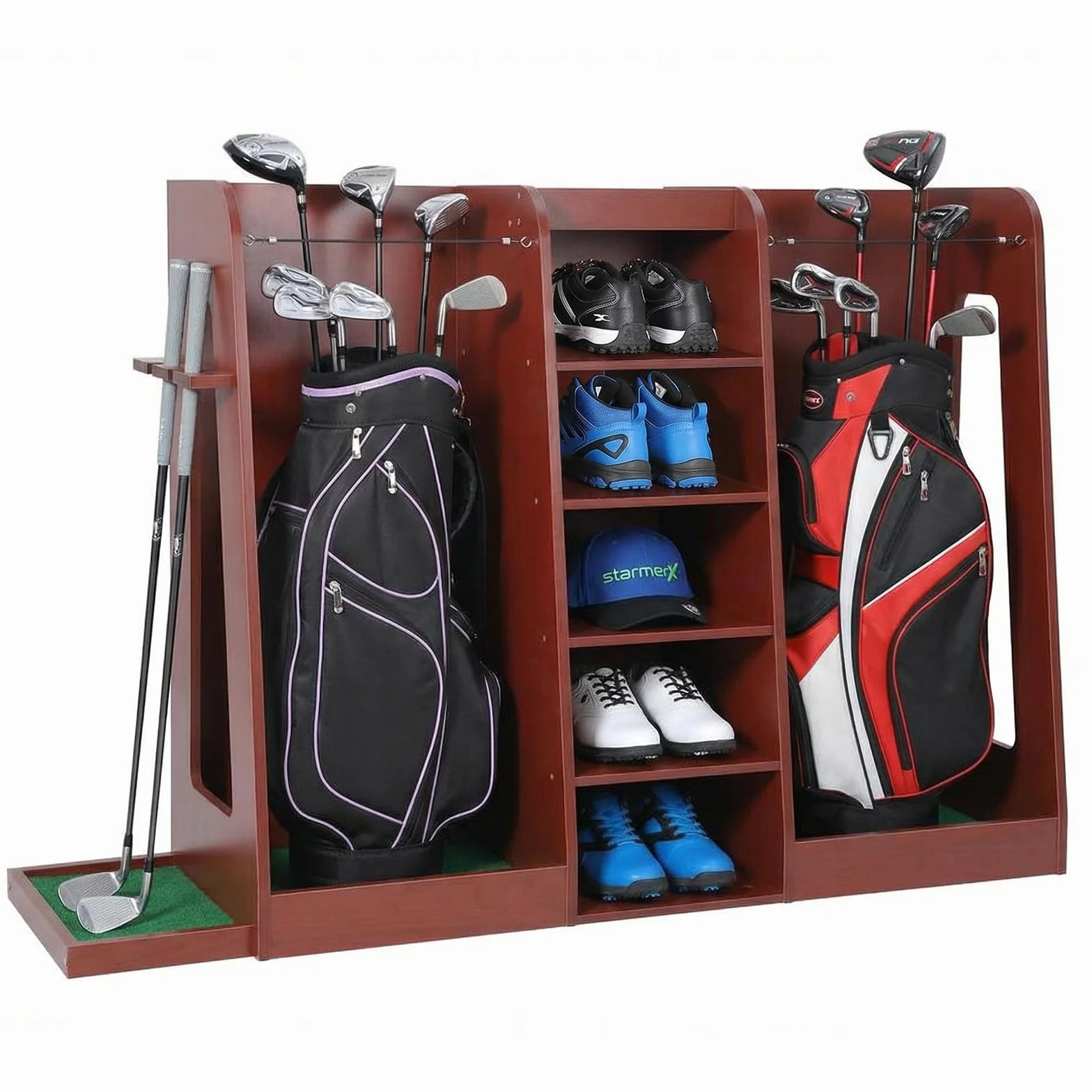 Organiseur Robuste pour Sacs de Golf Garvee – Rangement Bois pour 2 Sacs, Accessoires et Clubs