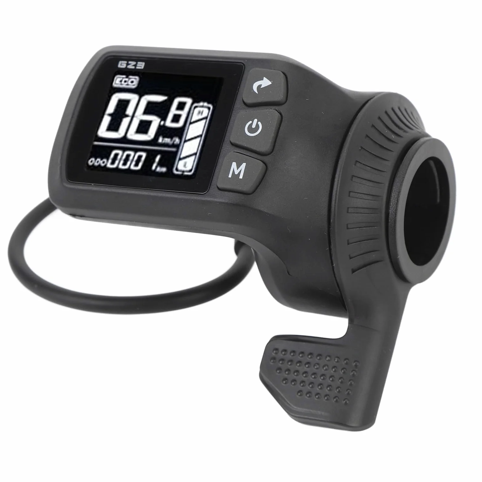 Dilwe Écran LCD de Cycle électrique, Panneau D'affichage LCD étanche 2 en 1 avec Connecteur à 5 Broches, Compteur D'affichage LCD de Cyclisme avec visibilité Claire
