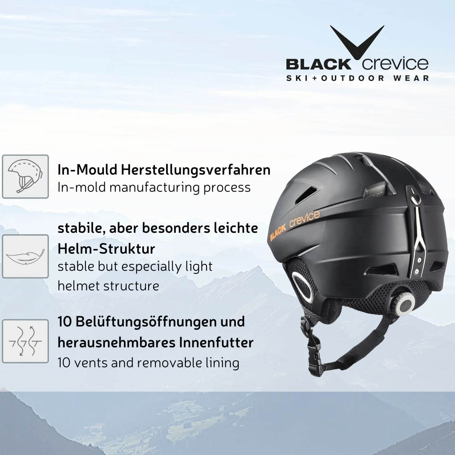 BLACK CREVICE Casque de Ski Kitzbühel I Casque de Ski au Design Sportif en différentes Couleurs I Casque de Ski Hommes & Femmes I Casque en Polycarbonate I Casque de (XS, Blanc/Bleu)