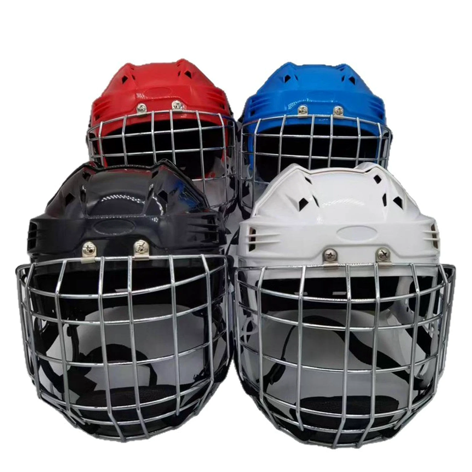 Casque de Hockey sur Glace, Casque de Rugby, Protection de tête Respirante et Ajustable avec Grille pour en Salle et en extérieur, pour Adultes