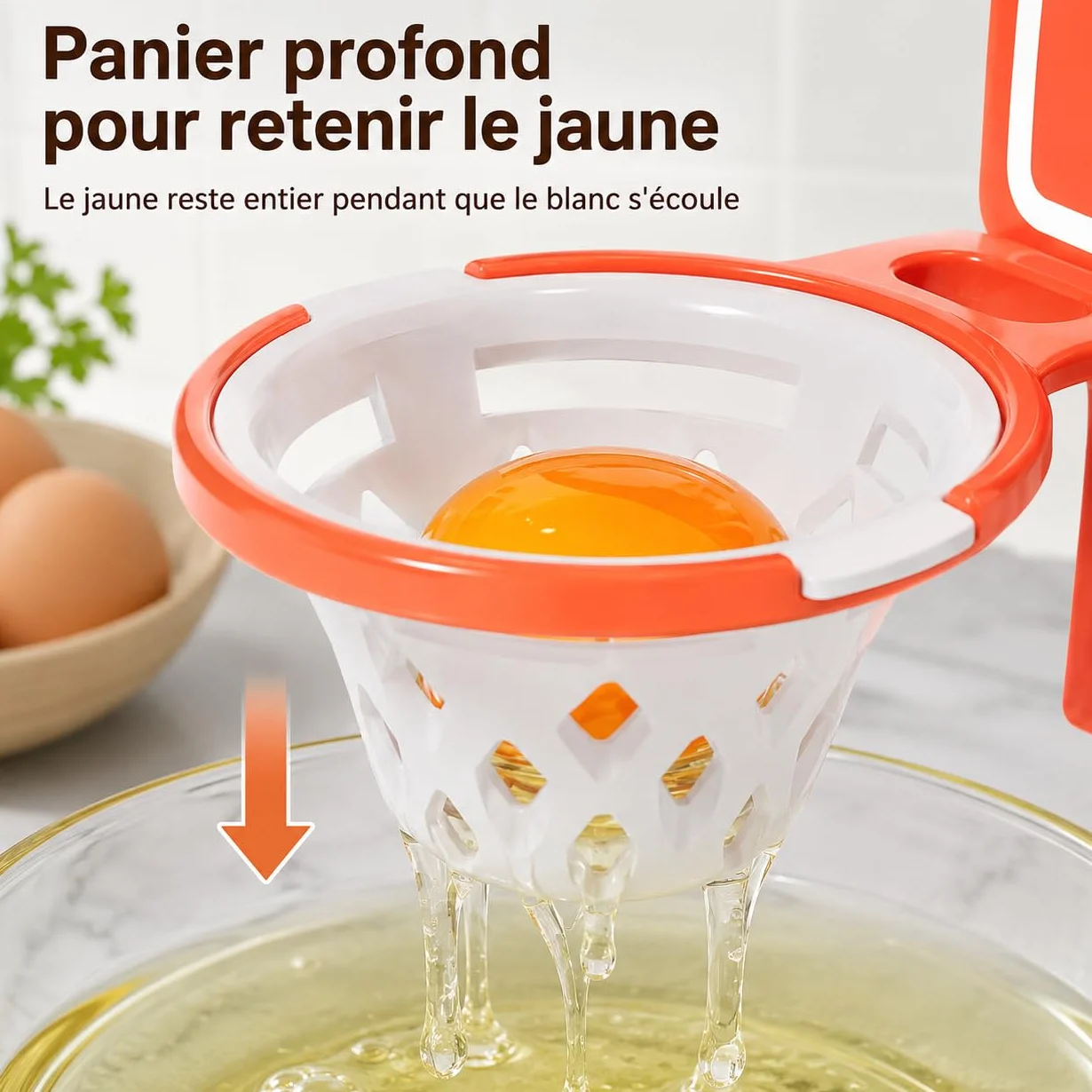 Séparateur d'œuf Panier de Basket Orange Plastique