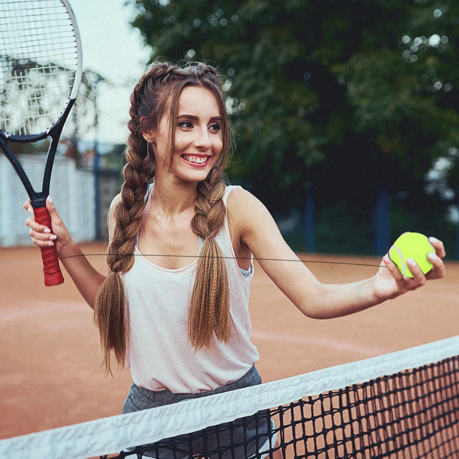 Akozon Balle de Tennis avec Corde en Caoutchouc élastique 4M pour Débutants