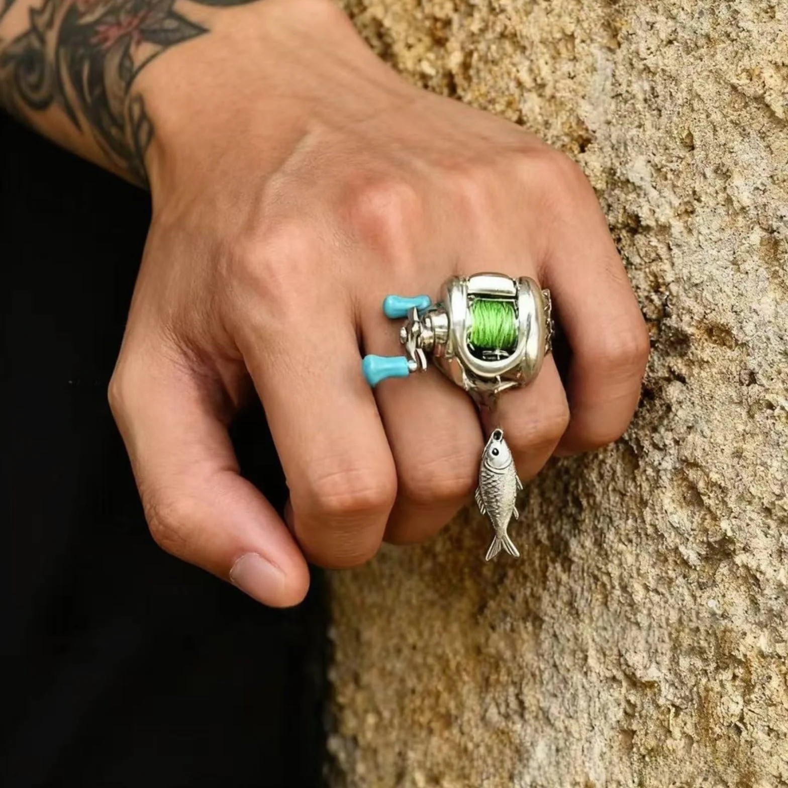 Ensemble de bijoux en alliage chaîne 60 cm breloque réglable pêcheurs