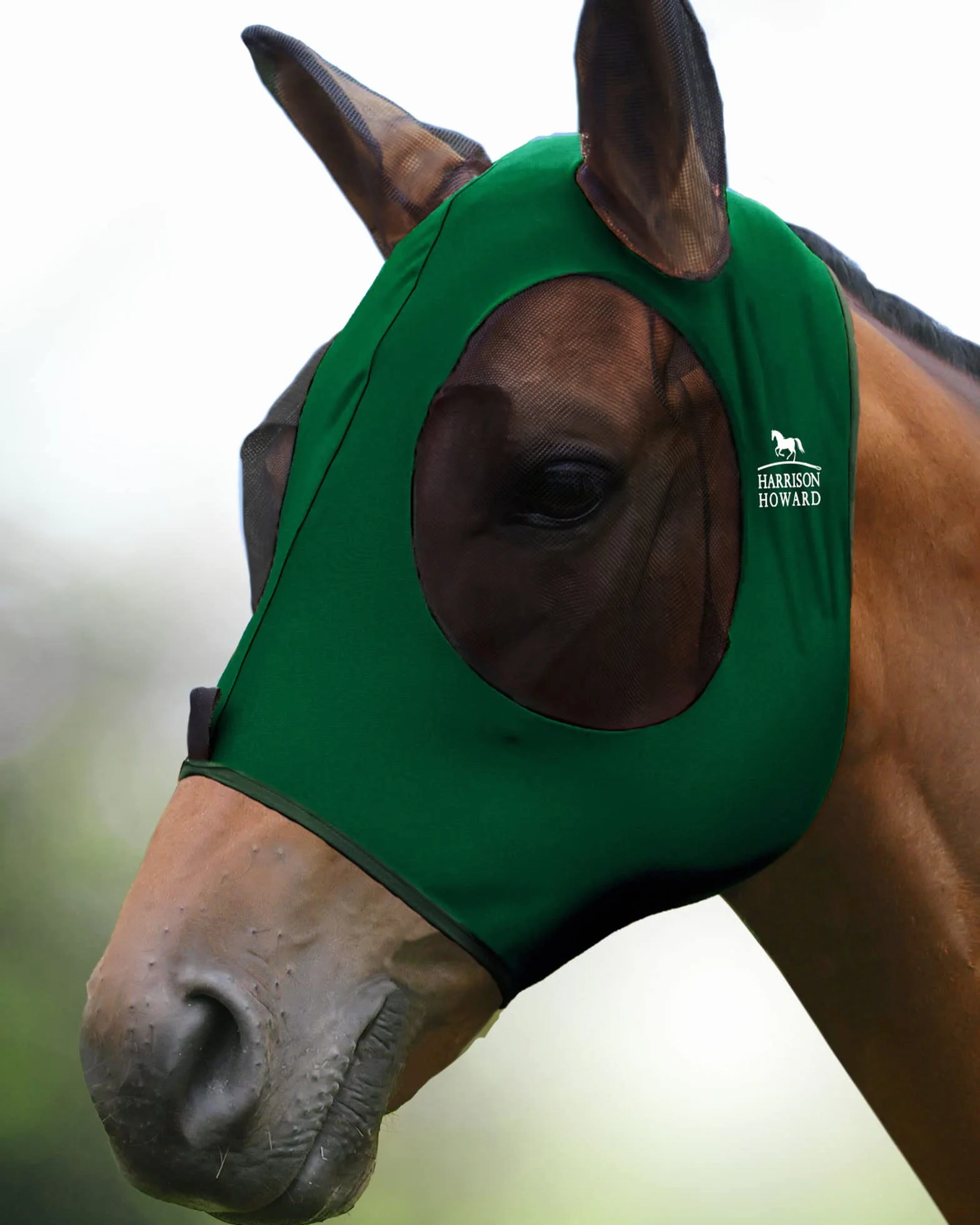 Harrison Howard Masque Anti-Mouches Extensible Protection UV Taille M Vert foncé
