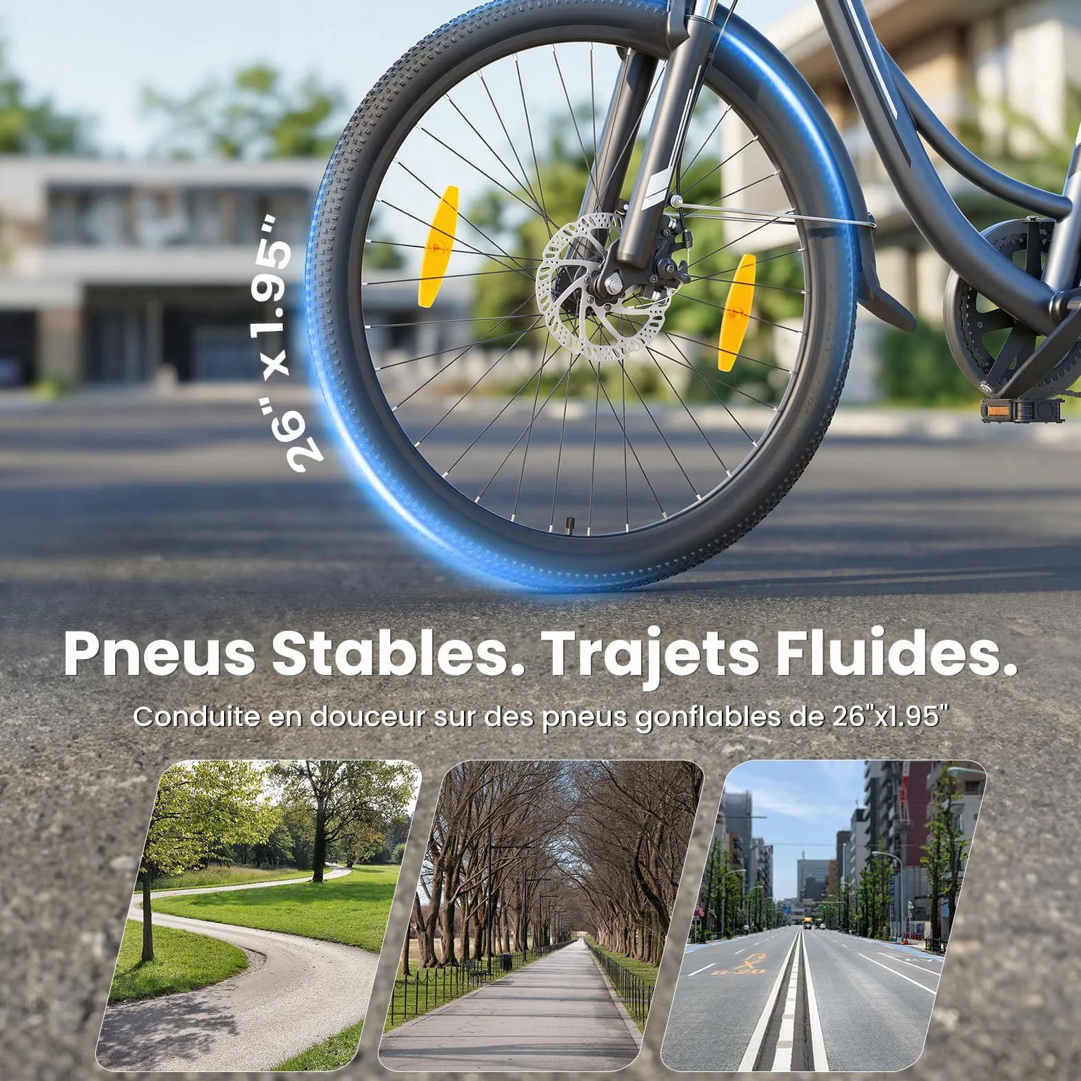 Touroll B1 Vélo Électrique 26" 36V 15.6Ah Batterie Amovible 250W 7 Vitesses E-Bike Urbain Adulte