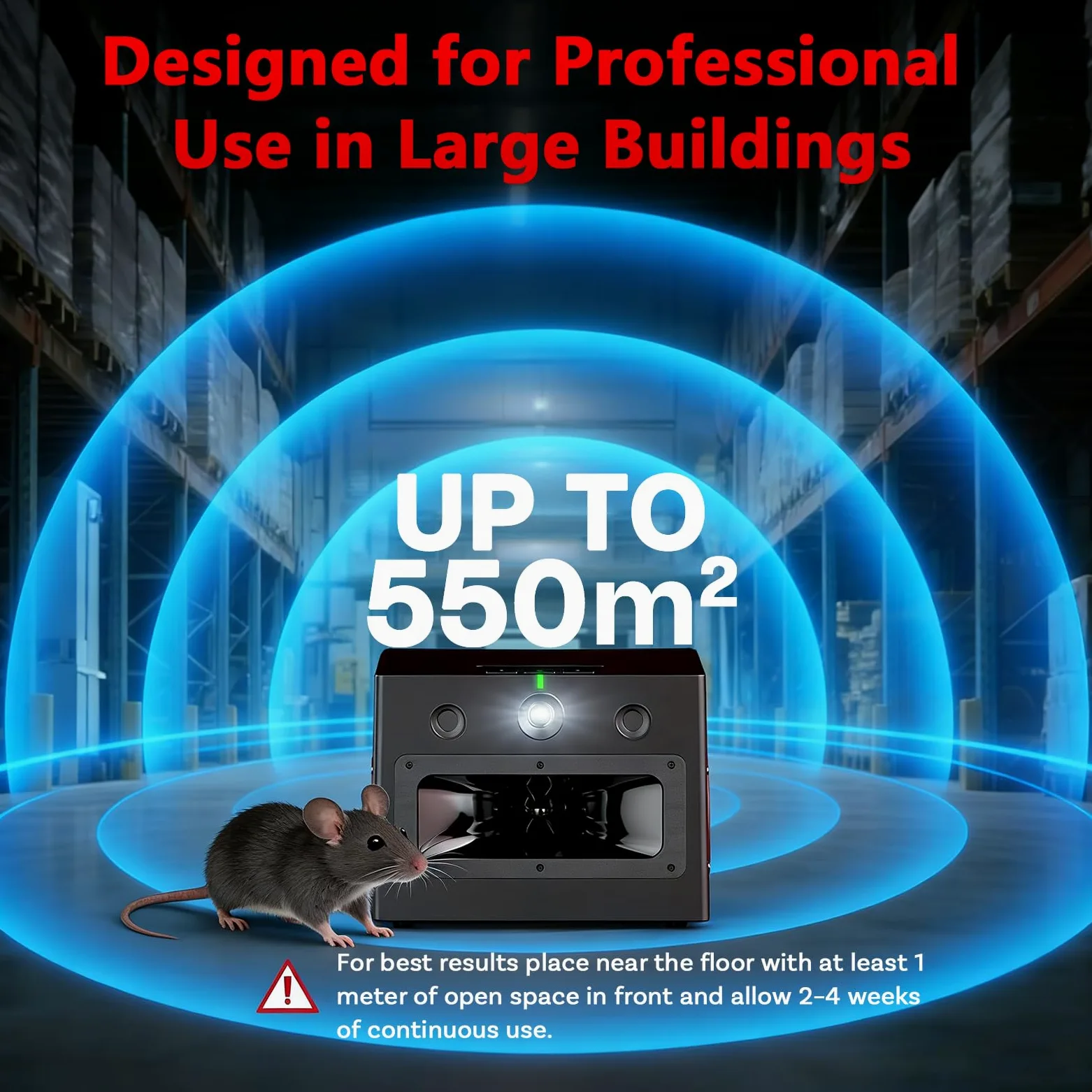 Répulsif Ultrasons Souris pour Grandes Pièces par MMOBIEL – Avec Grande Portée, Adapateur, Son de Chat Bionique, Lumière LED Stroboscopique et 6 Modes – Pour Souris, Rats, Fourmis et Ravageurs