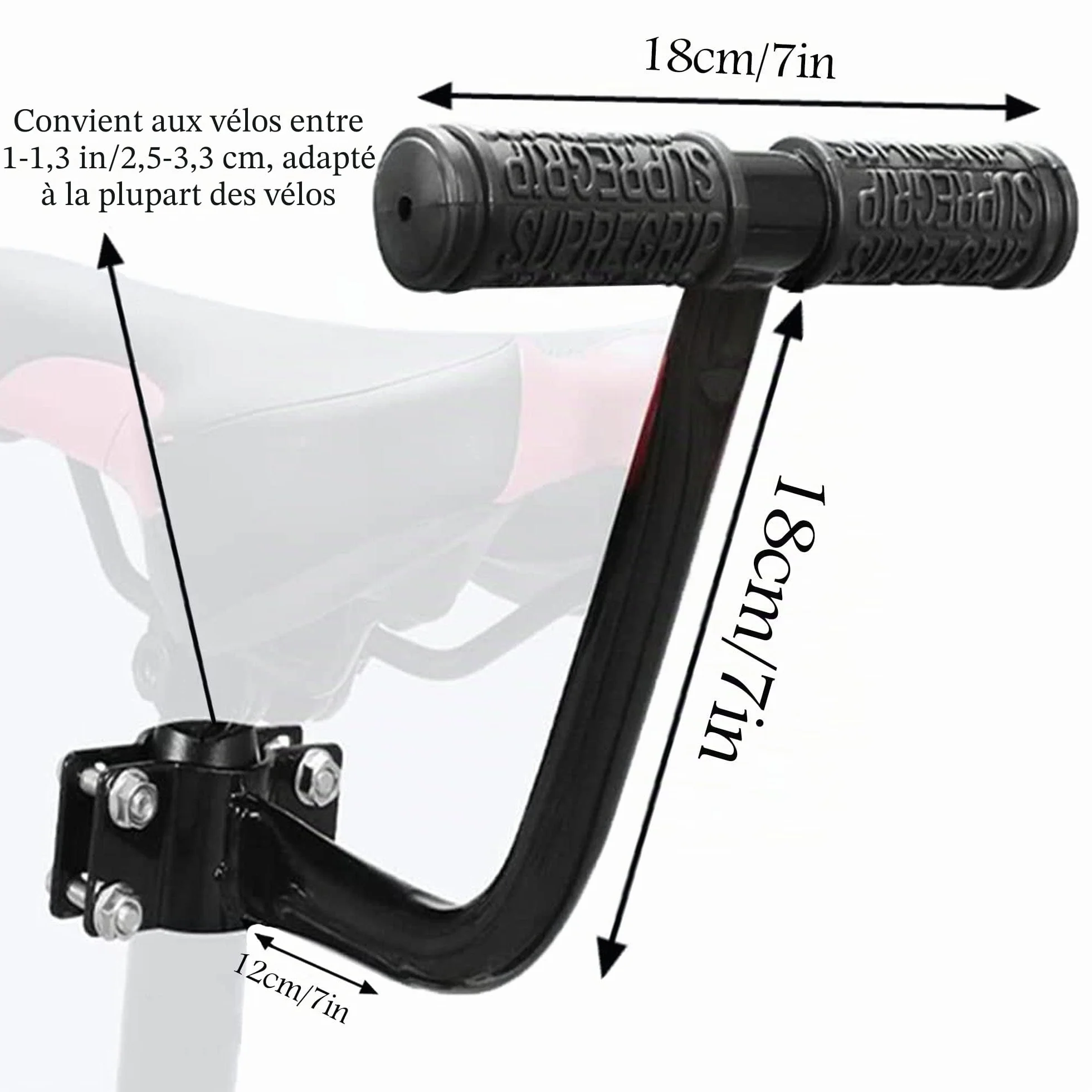 Repose Pieds de Vélo Arrière Antidérapant, Siège Arrière PU Cuir pour VTT Montagne