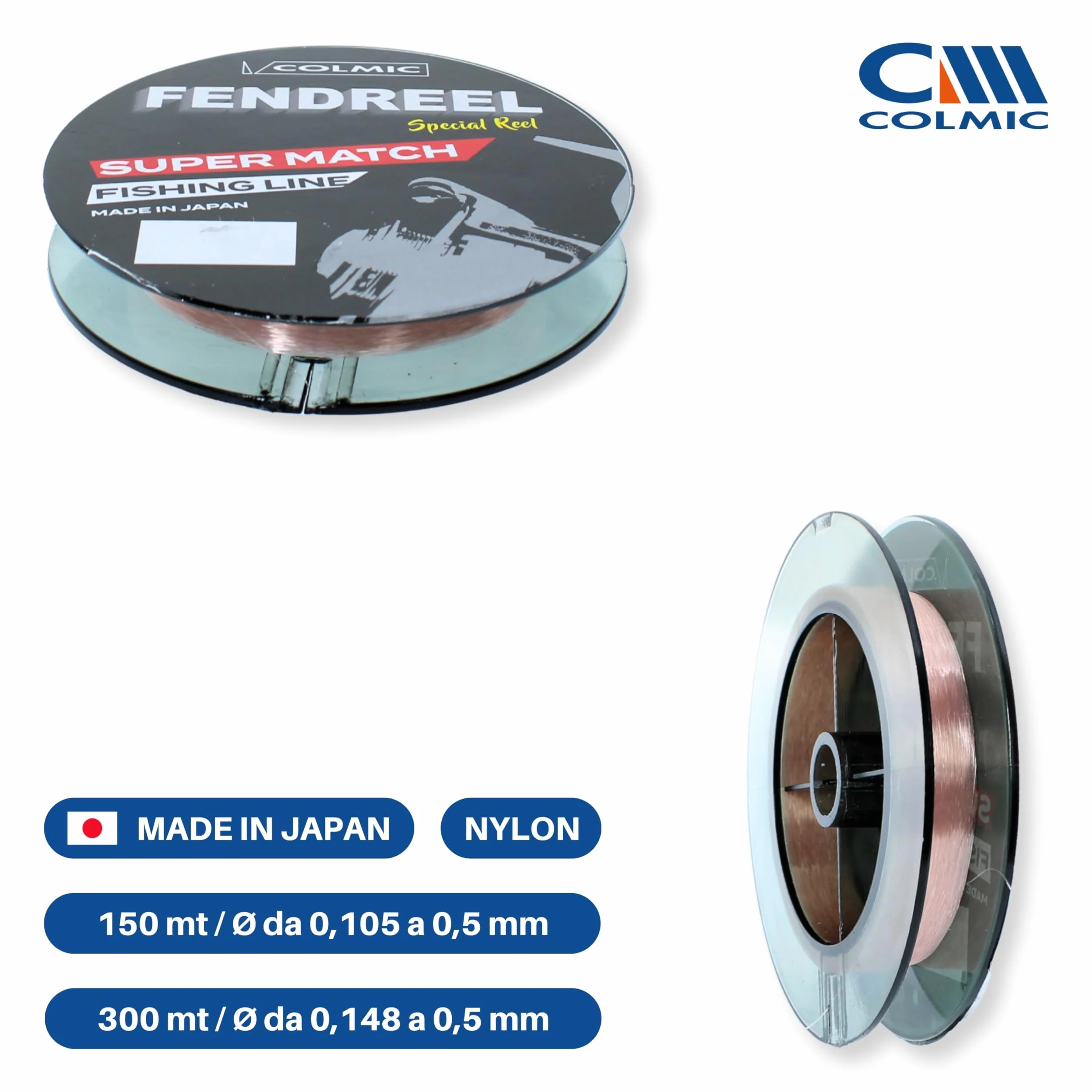 Colmic T-DUE Feeder Fast Sinking - Monofil de pêche fabriqué au Japon pour Feeder - Bobine 300 m Diamètre 0,168
