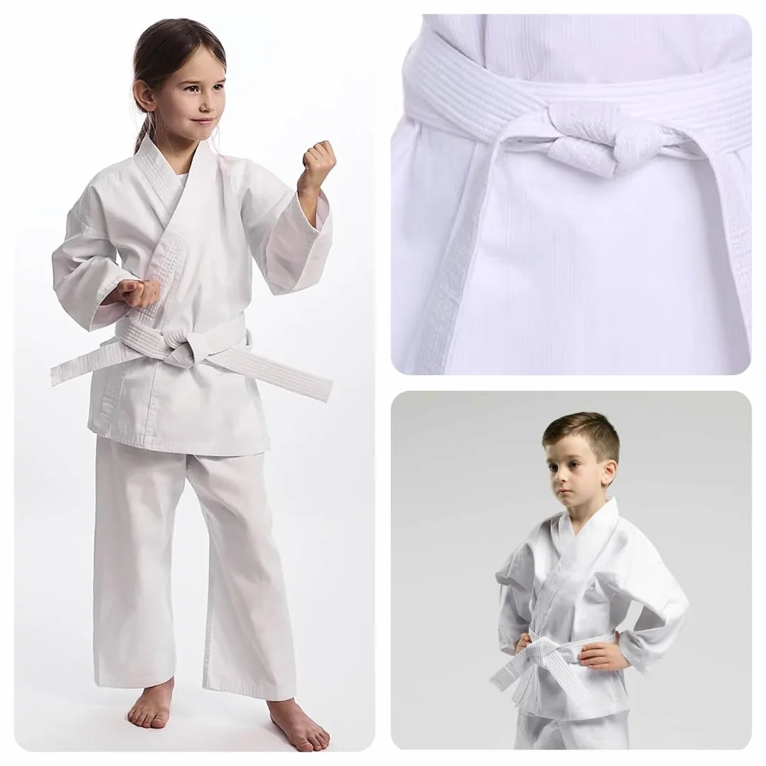 Ceinture de judo 180 cm en tissu extra épais pour arts martiaux karaté taekwondo enfants