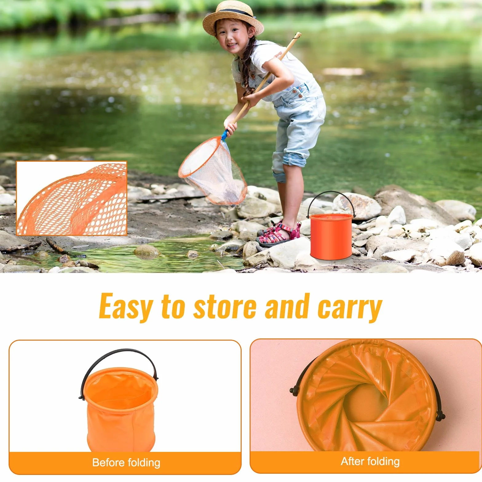 4 Pièces Filet À Papillon Enfant,Filets Télescopiques À Papillons Seaux Pliables Filet Papillon Epuisette Peche Enfant Enfants Filet Pêche Extensible Insectes Filets pour Catching Insects Fishing Play