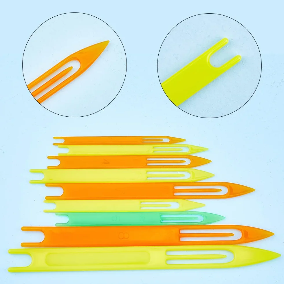SUPERFINDINGS Kits de Réparation D'Aiguilles pour Filets de Pêche Comprenant 9 Tailles Aiguille à Filet en Plastique, 1 navettes en Acier Tranchant 1 Rouleaux de Fil de Pêche Transparent Fil de Nylon