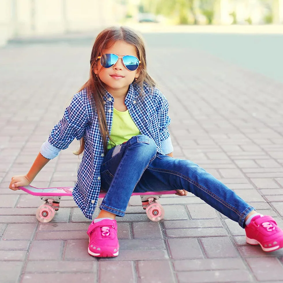 Skateboard pour Fille PVC 60×18 cm Petit Skate Enfants