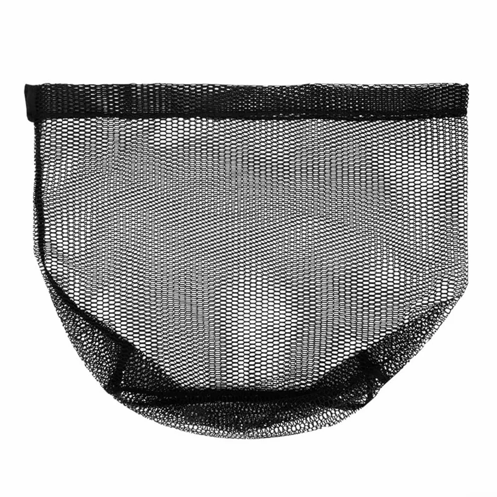Filet de pêche de rechange pour épuisettes, tissage en nylon à dix fils, capacité de charge de 30 kg, utilisation en eau douce salée, noir, 40 à 50 cm de diamètre