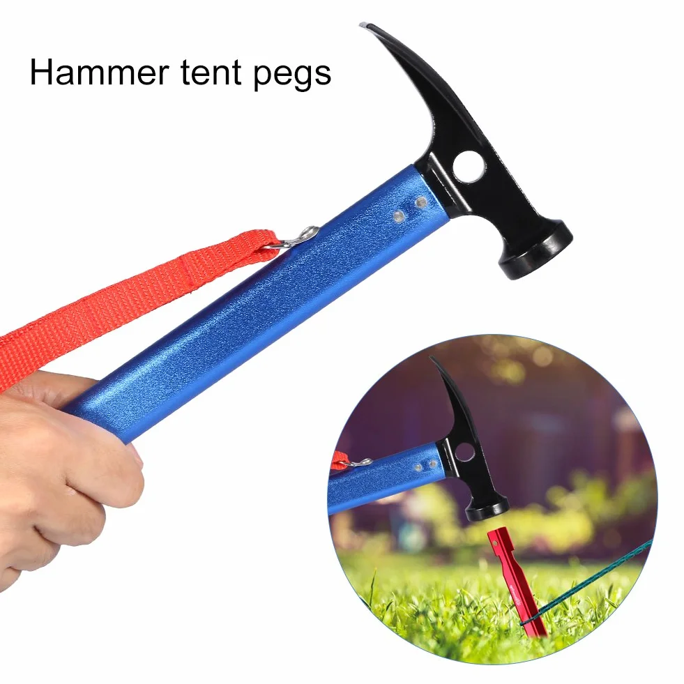 Yosoo Maillet Marteau Extracteur Piquet Tente Camping Randonnée Bleu