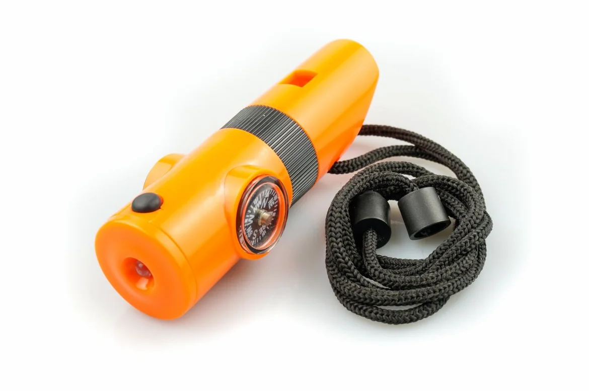 SE CCH7-1OR Lot de 12 sifflets de survie 7 en 1 Orange Taille S