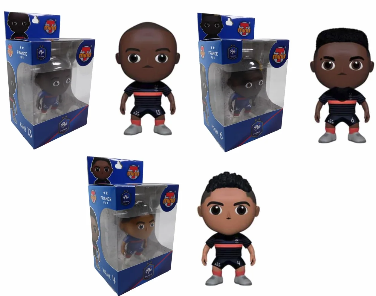 Figurines de Foot 10 cm Equipe de France Champions du Monde 1998-2018 FFF KANTE Pogba VARANE