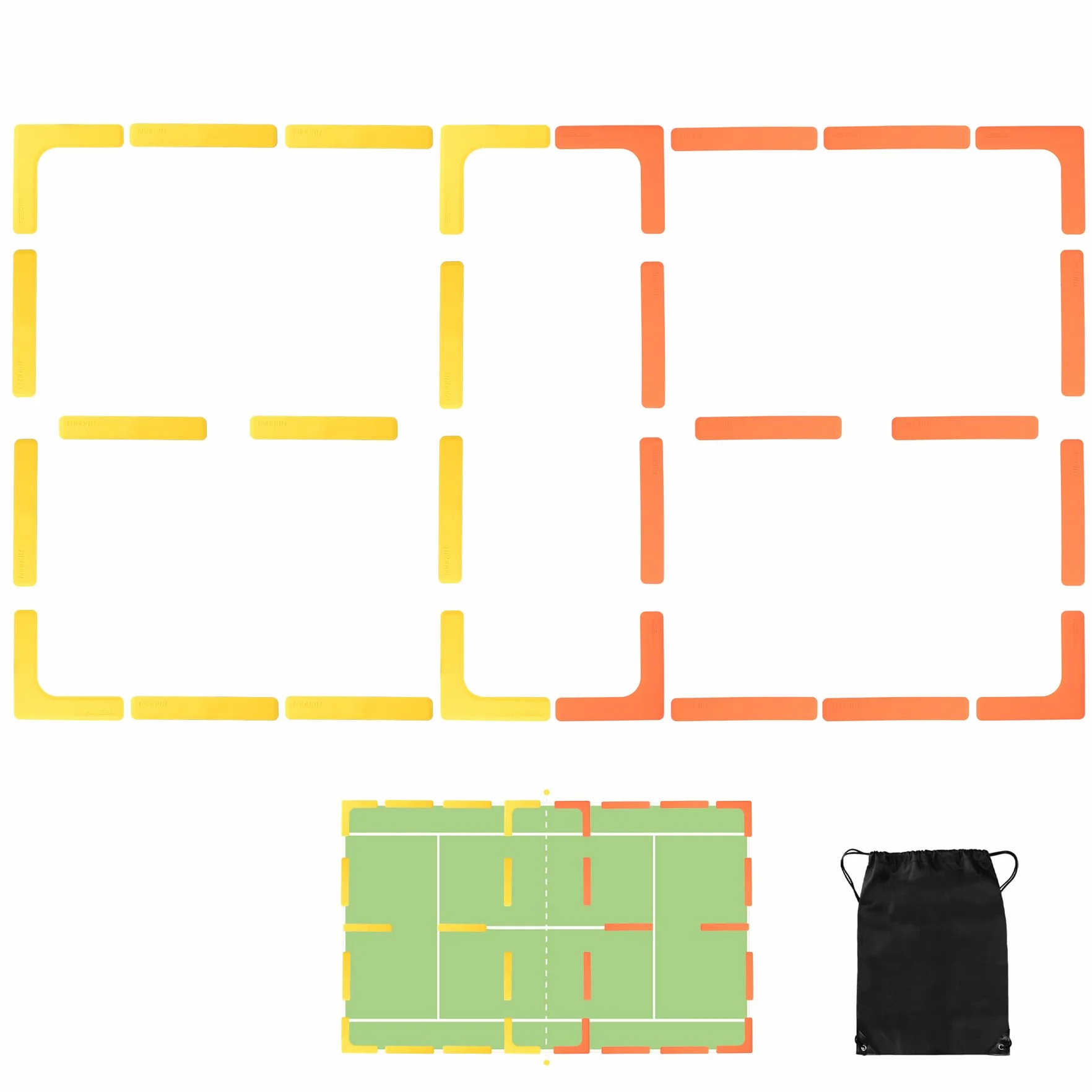 BOOSTEADY Kit Marqueurs Terrain Pickleball, Lot de 28 Marqueurs Lignes Résistants au Vent