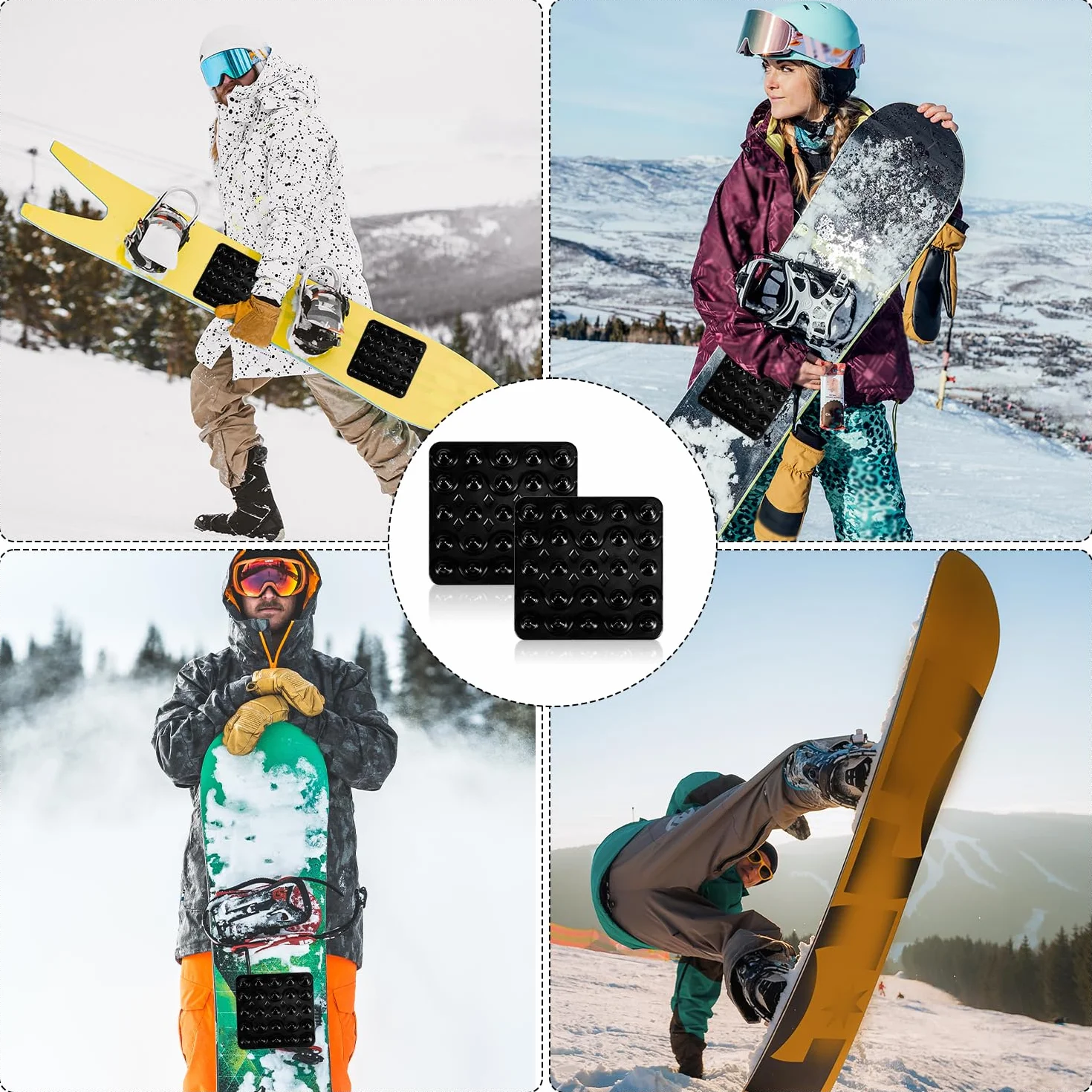 PEUTIER Snowboard Stomp Pads Antidérapant Tapis Autocollant Spike Extra Grip pour Ski Neige