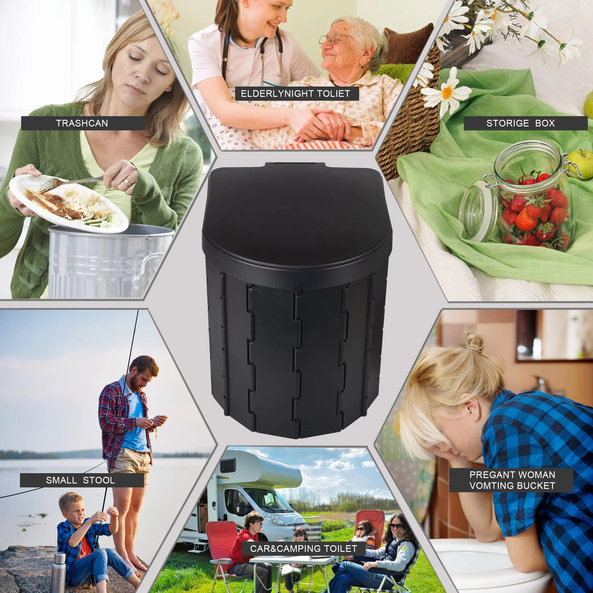 KINSPORY Toilette Portable Camping Urinoir Unisexe pour Voiture Seau Hygiénique