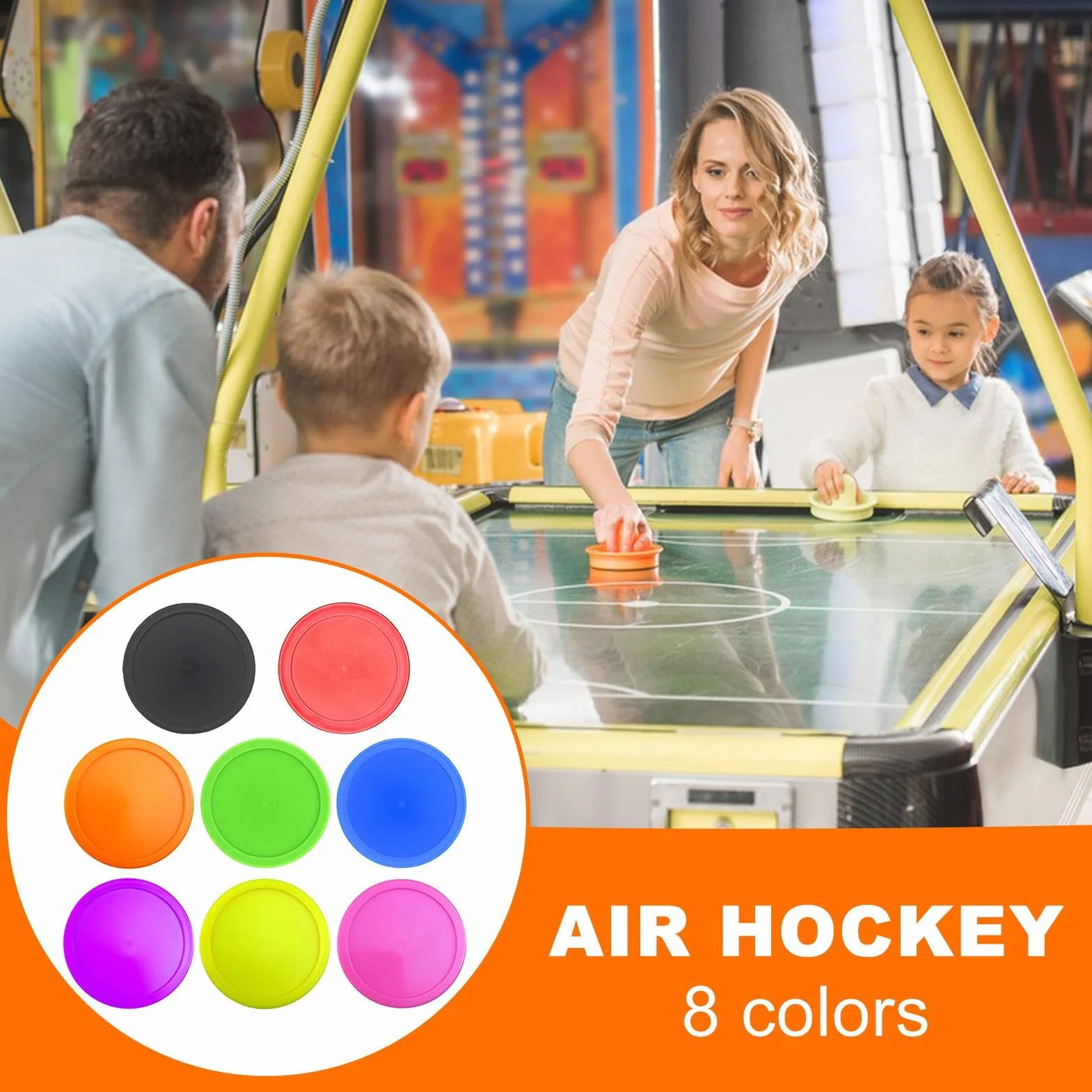 Lot de 8 palets de rechange pour Air Hockey, ABS robuste, design coulissant lisse