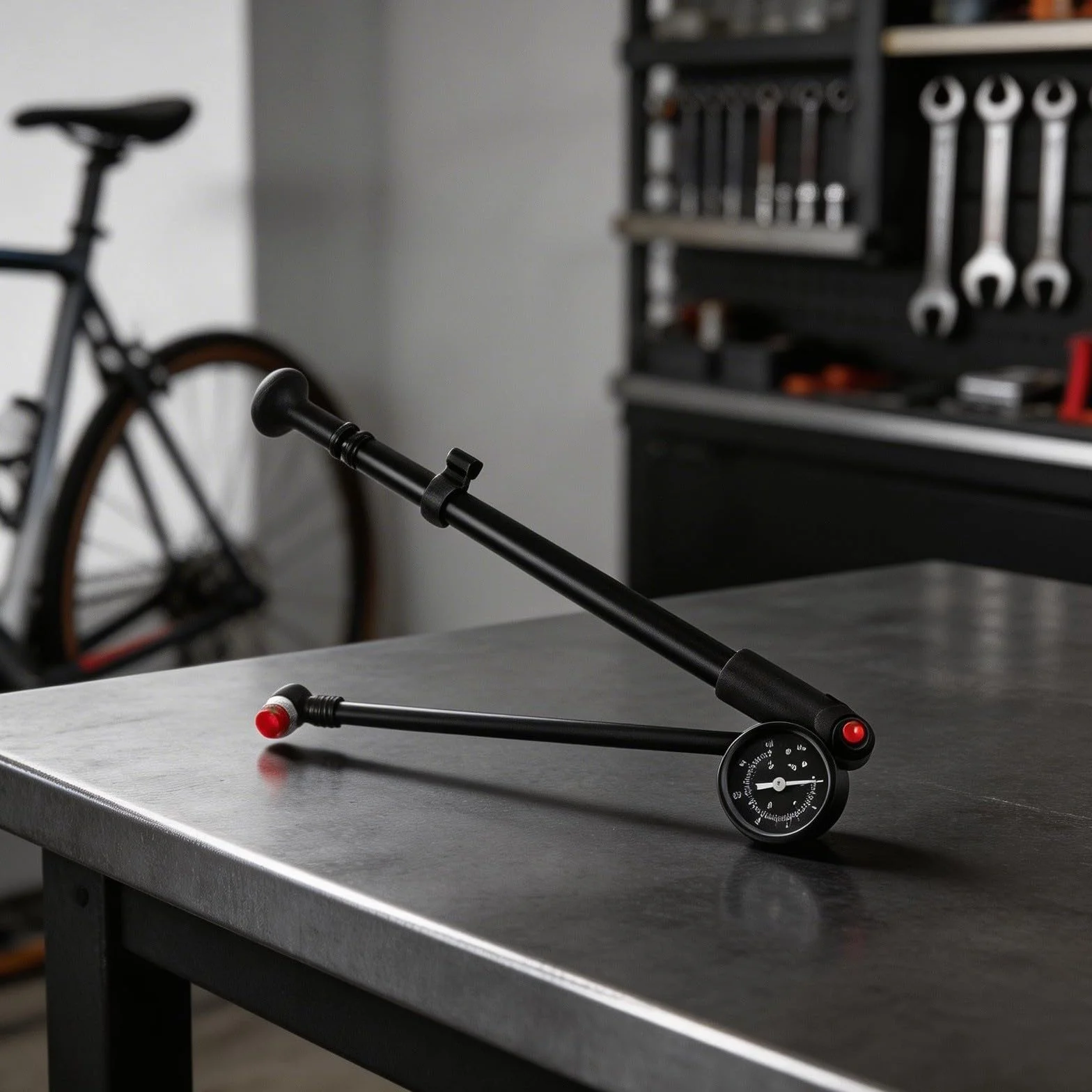 Pompe à vélo haute pression 300 PSI avec jauge de précision, compatible valves, construction aluminium