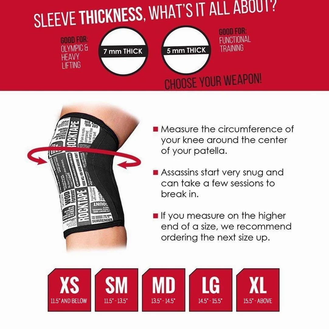 RockTape Assassins Unisexe Knee Sleeves Red Camo 5 mm Genouillère