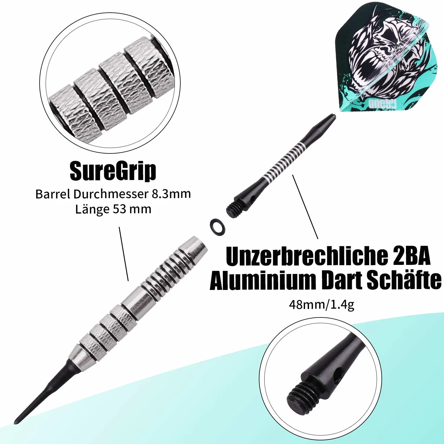 One80 Professional Perfection Fléchettes en Plastique 18g 12 Sztuk (Classic 2)